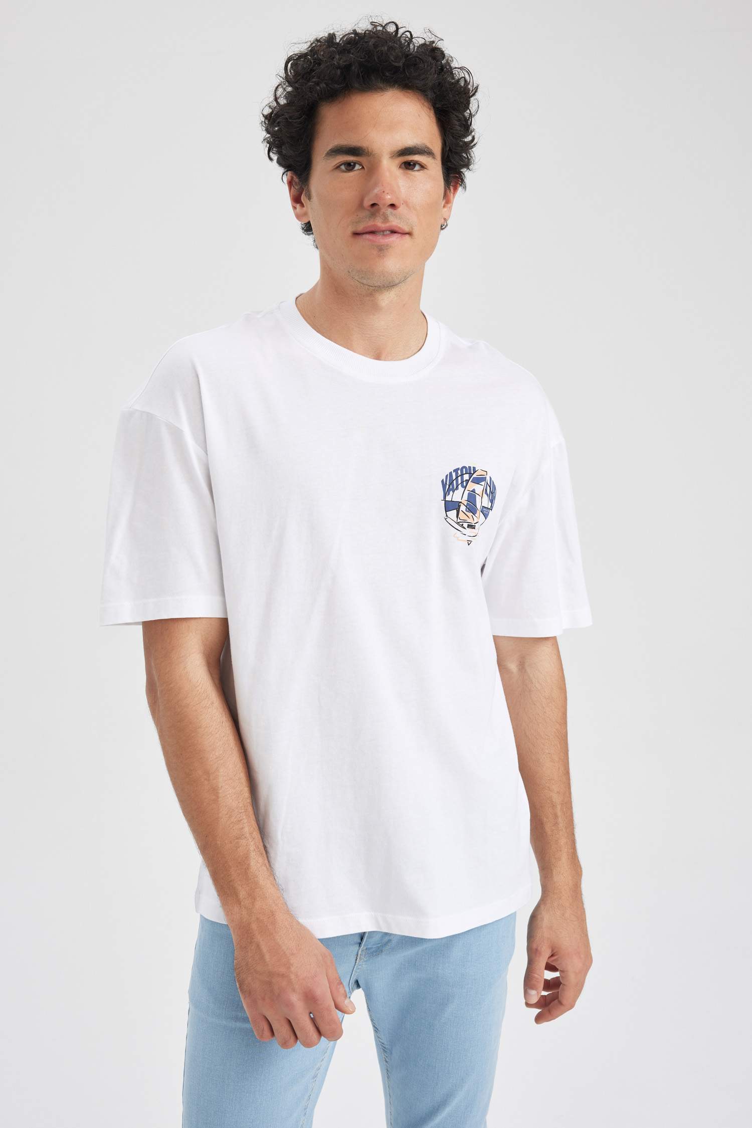 дөңгелек жаға үлкен Қысқа жеңді футболка