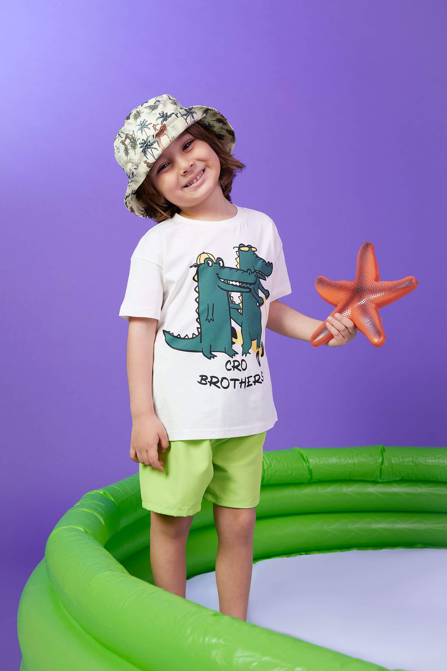 حجري طفل صغير Baby Boy Animal Pattern Short Sleeve TShirt 2741256