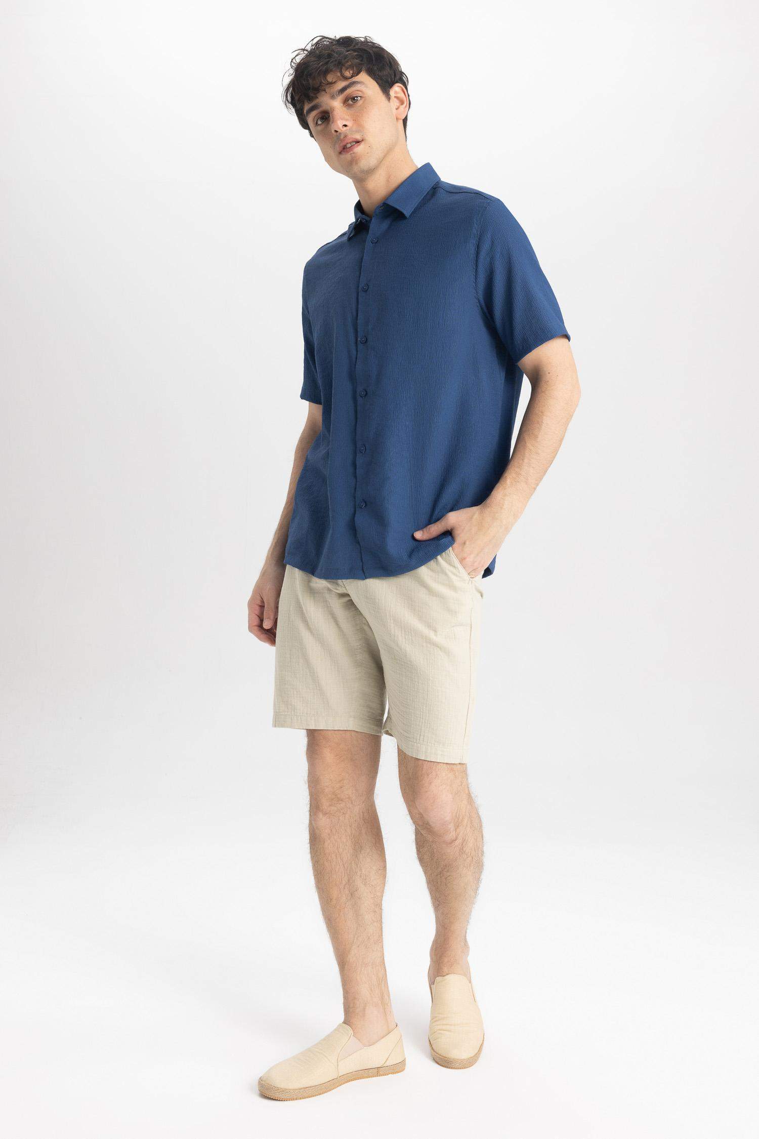 Relax Fit Viscose Short Sleeve Shirt