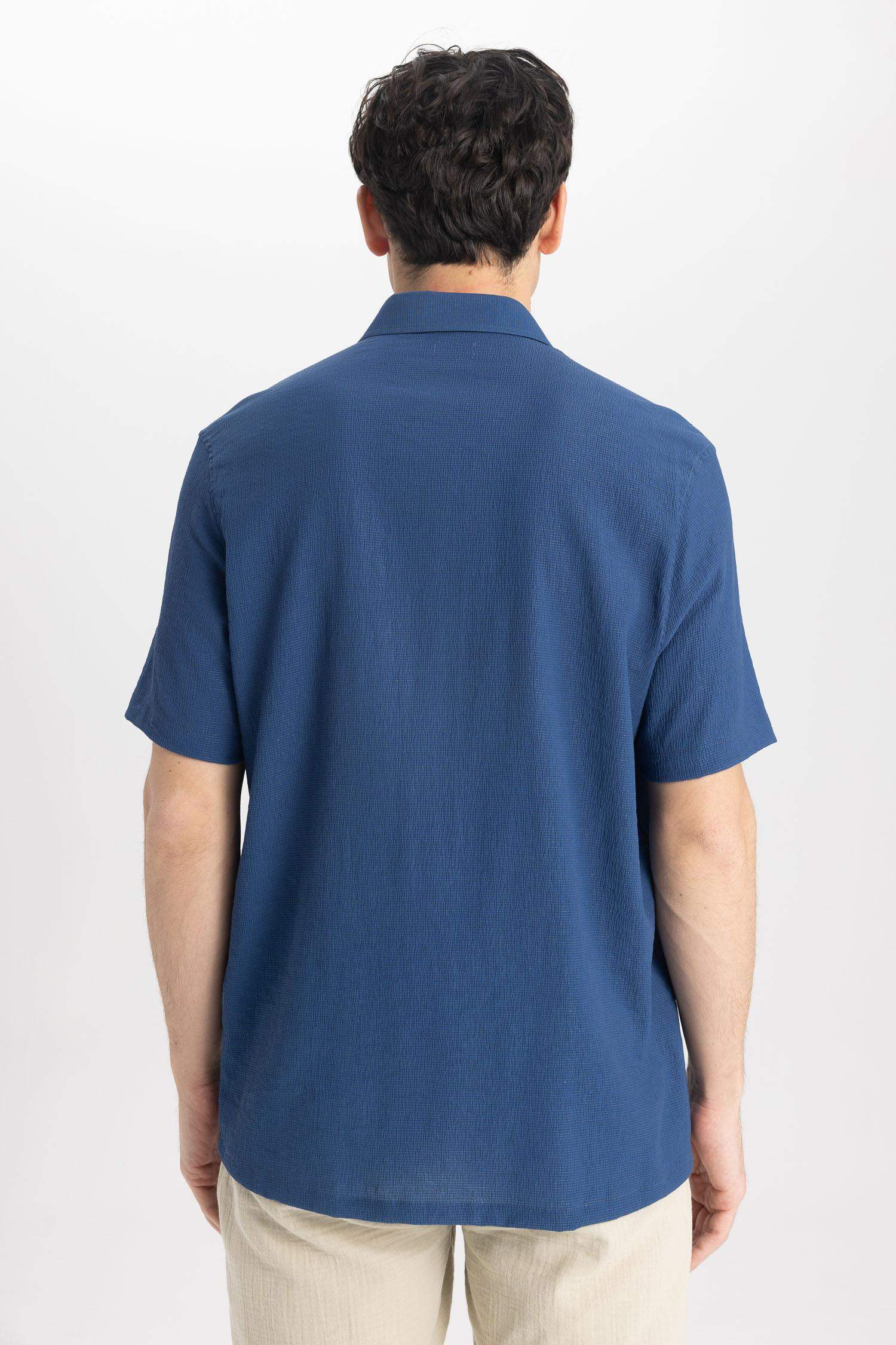 Relax Fit Viscose Short Sleeve Shirt