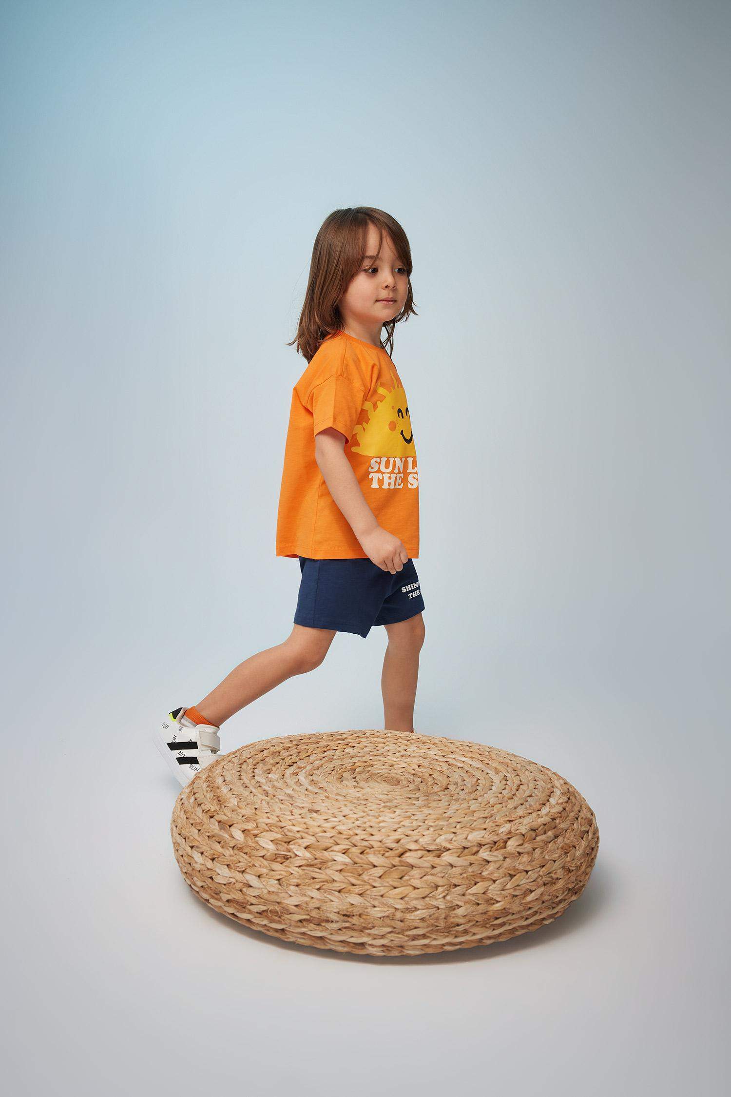 Baby Boy Slogan Printed Shorts