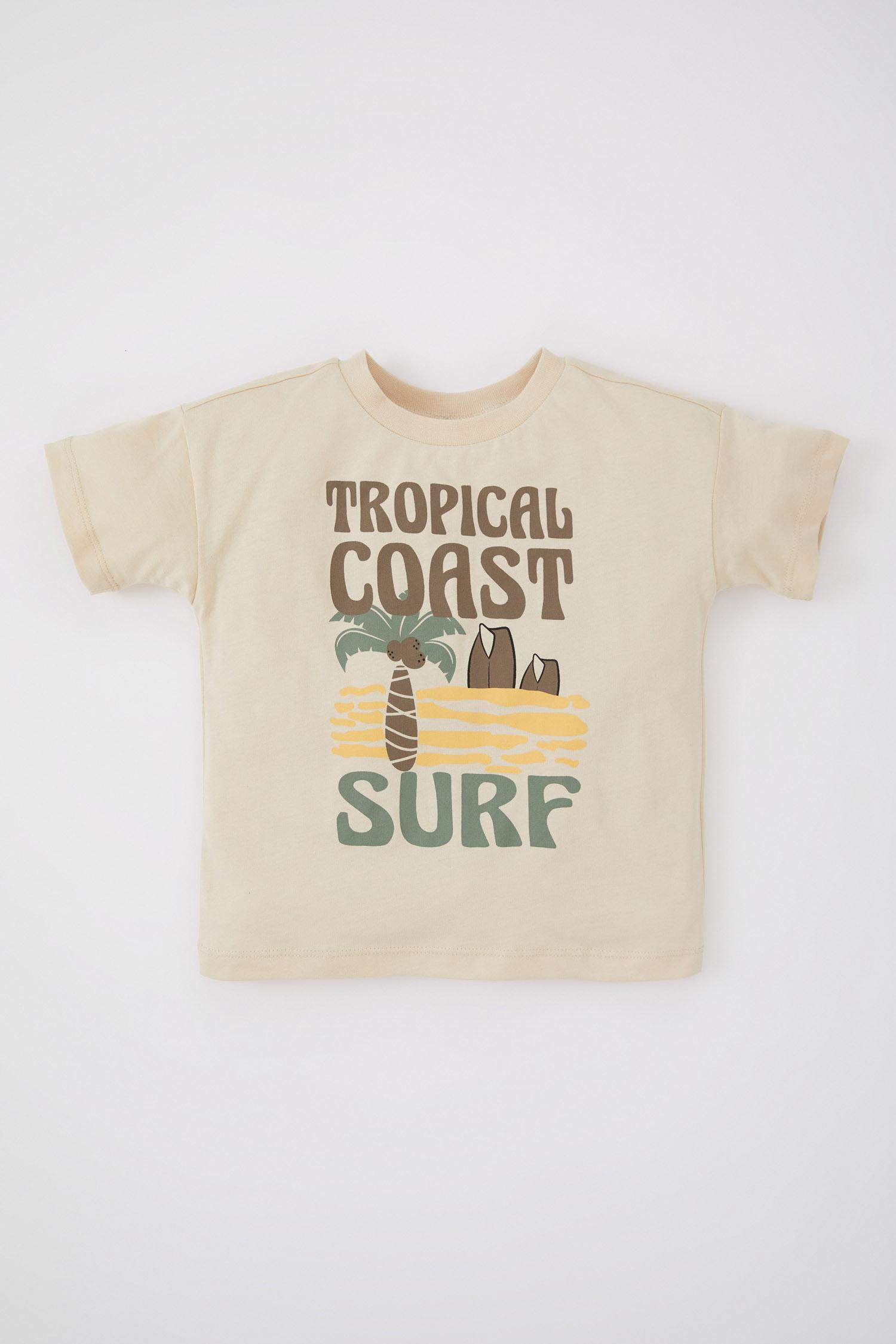 Baby Boy Palm Pattern Short Sleeve T-Shirt