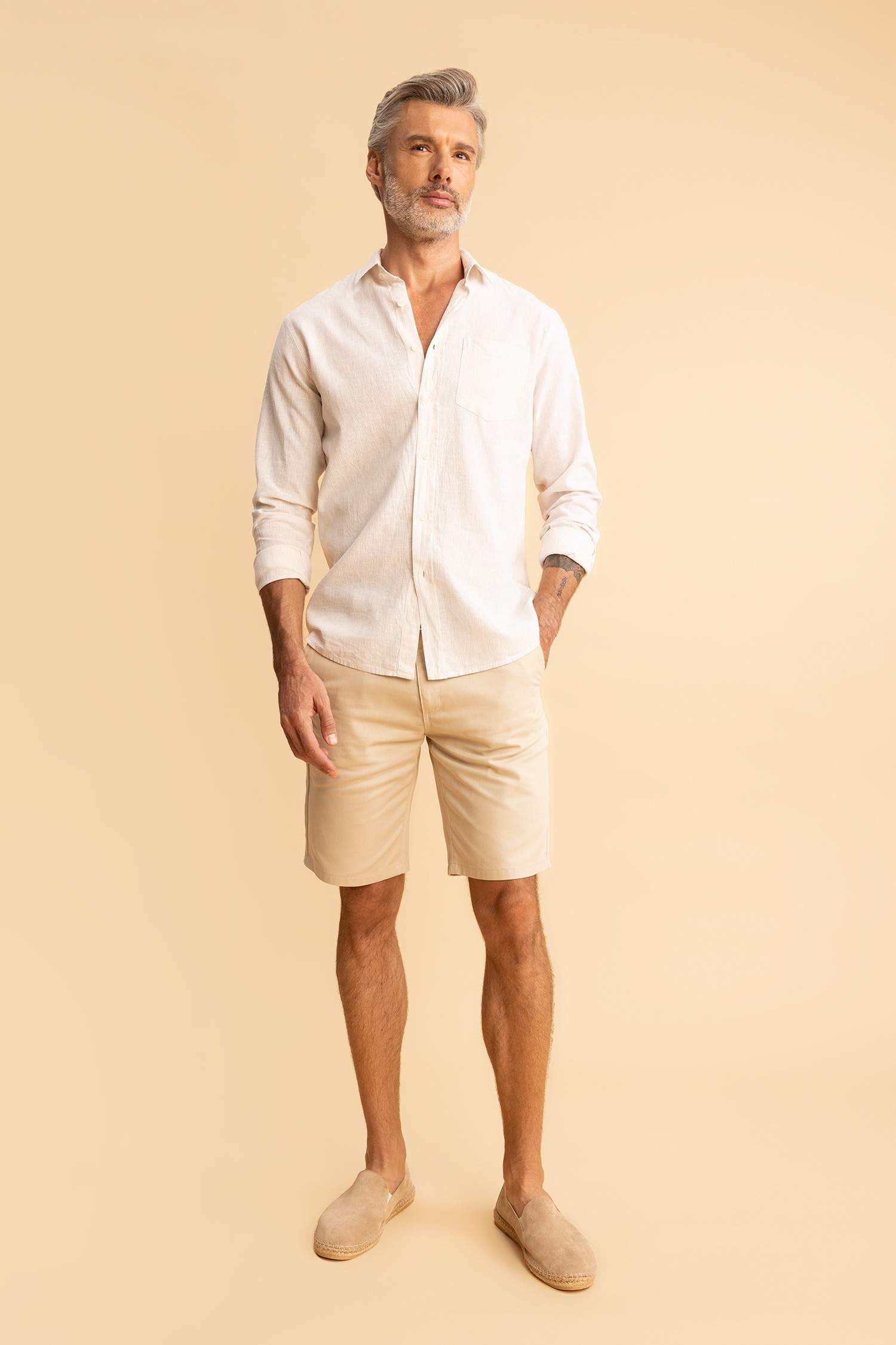 жейде мойыны жолақ Ұзын жеңді көйлек