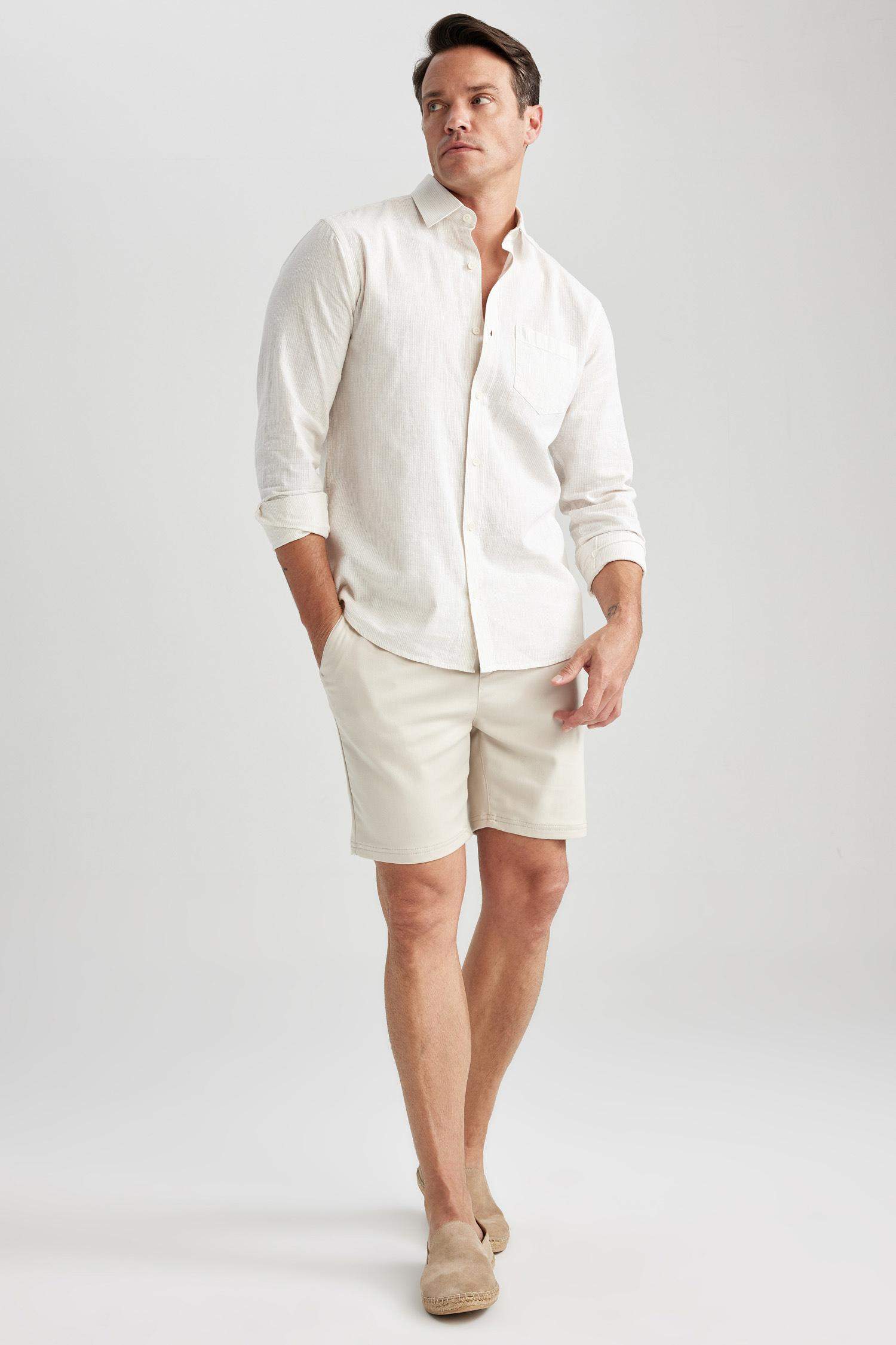 жейде мойыны жолақ Ұзын жеңді көйлек