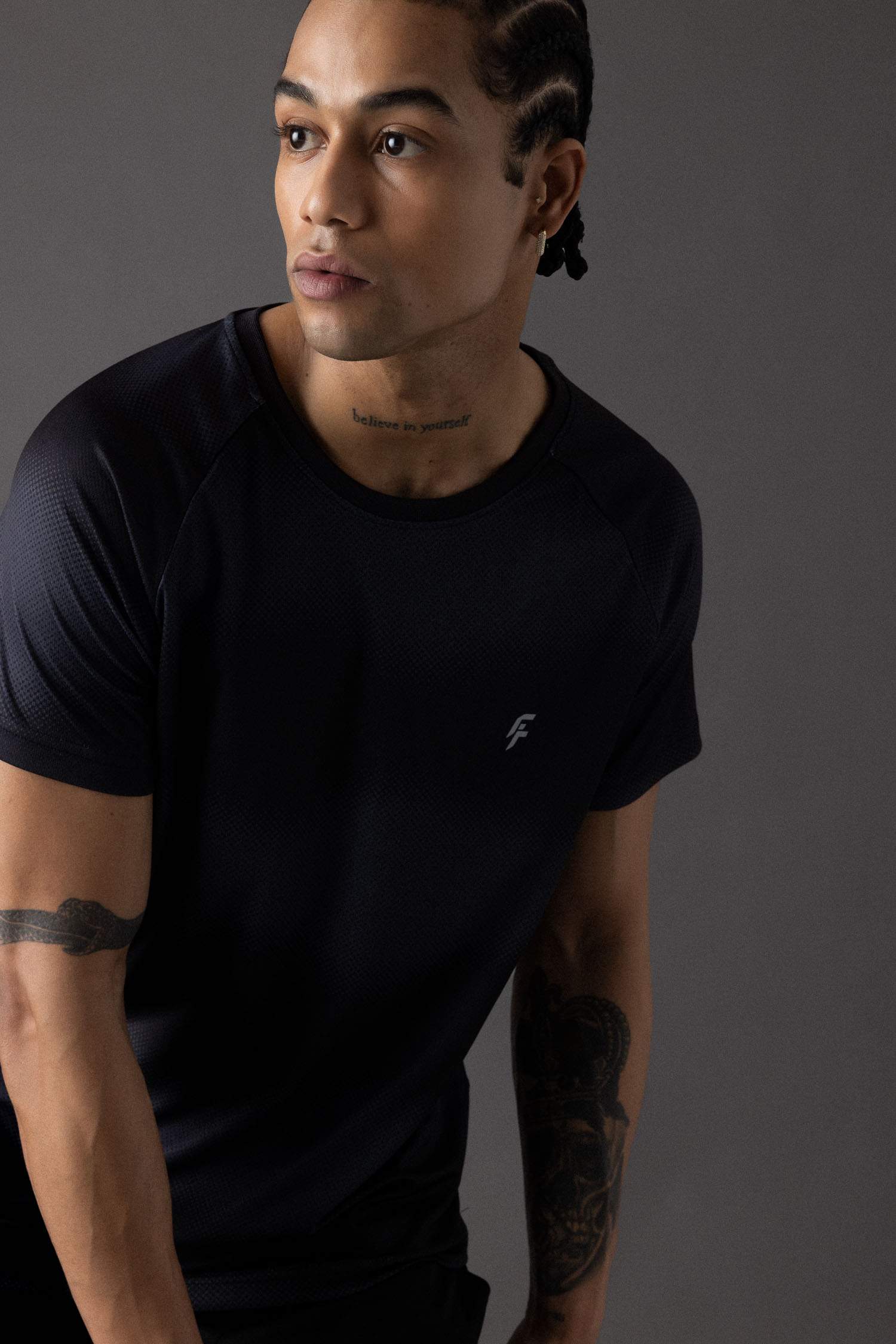 DeFactoFit Slim Fit Crew Neck Patterned Heavy Fabric T-Shirt