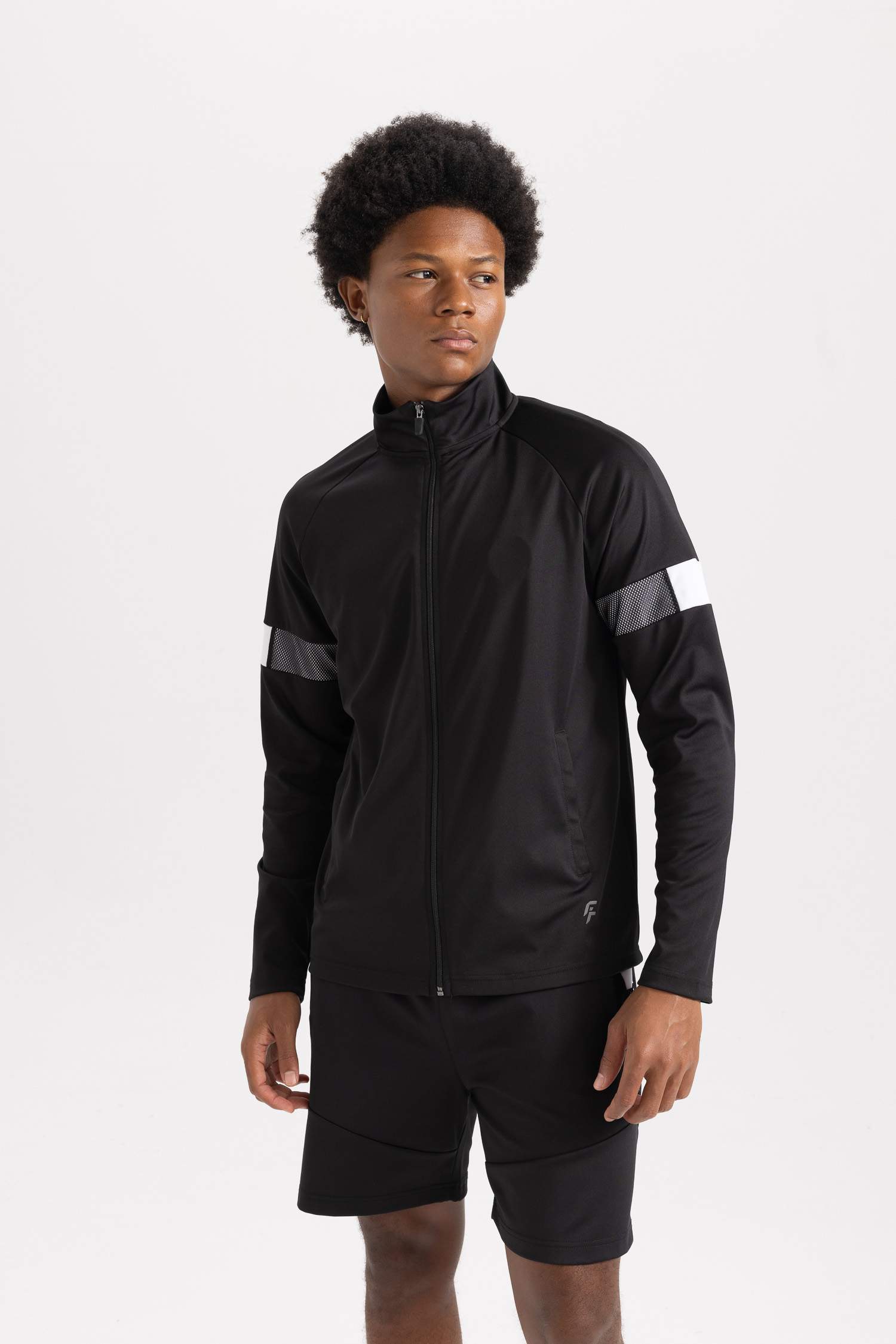 Slim Fit Scuba Fabric Zippered Sweatshirt