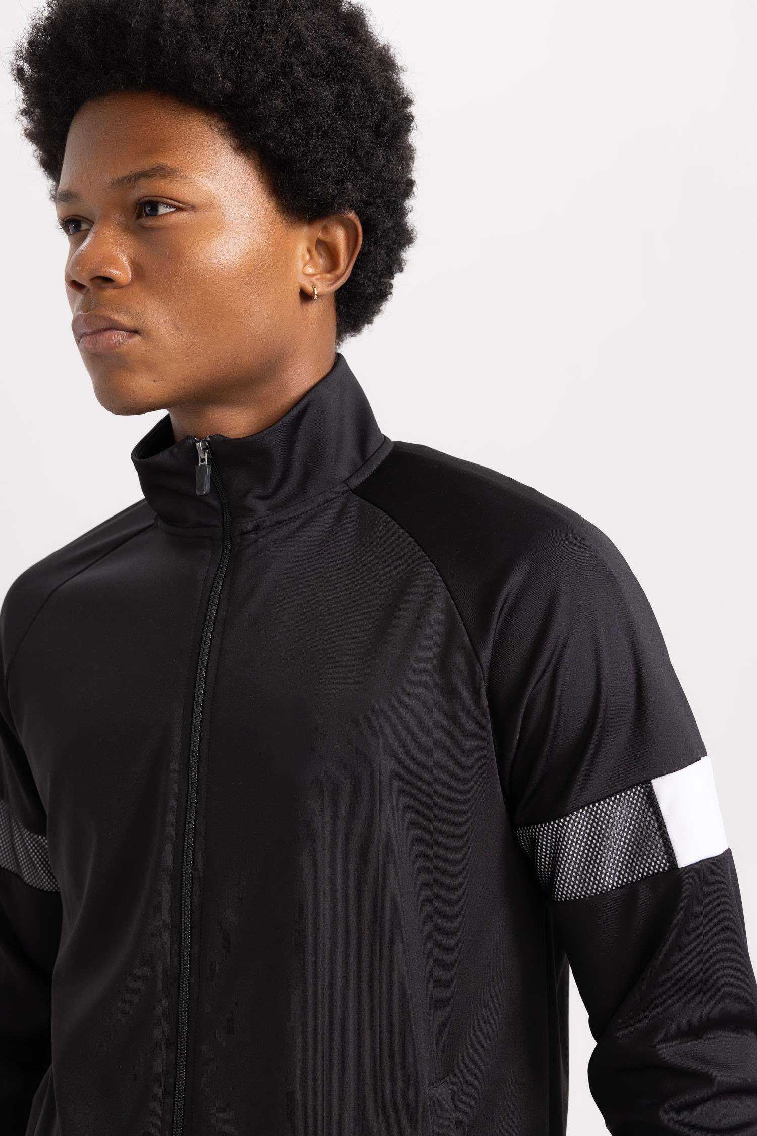 Slim Fit Scuba Fabric Zippered Sweatshirt