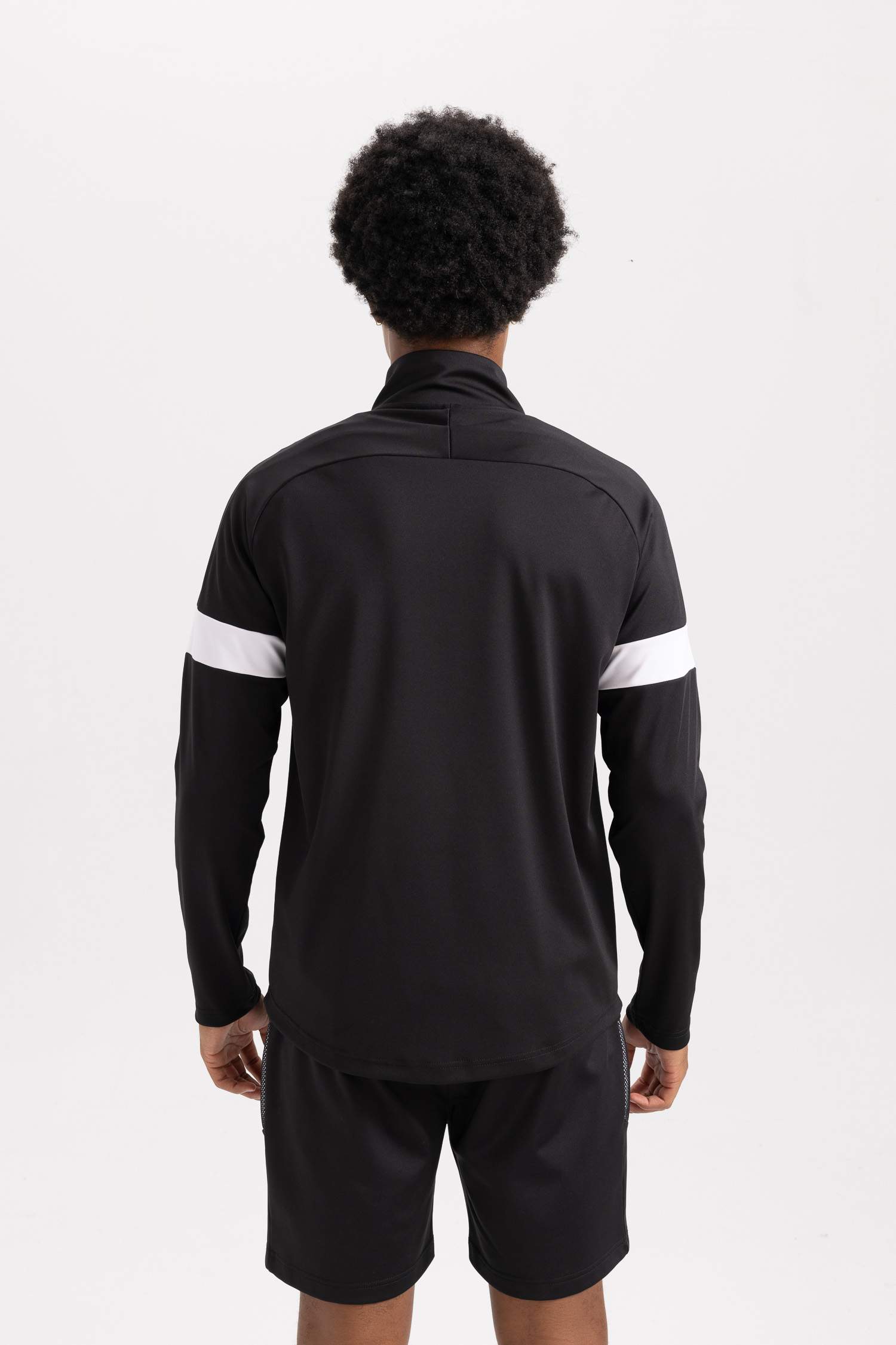 Slim Fit Scuba Fabric Zippered Sweatshirt