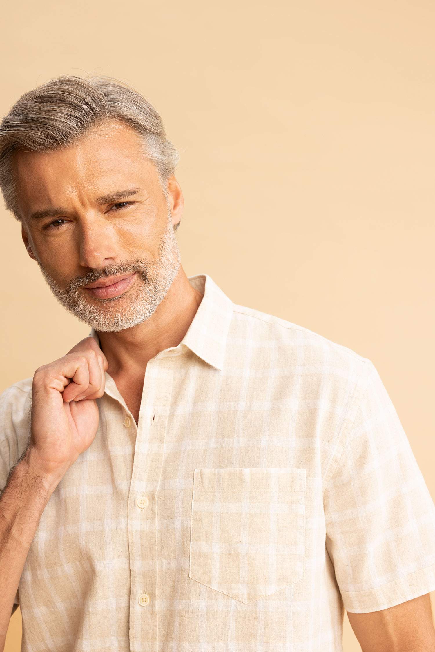 Regular Fit Linen Blend Long Sleeve Shirt