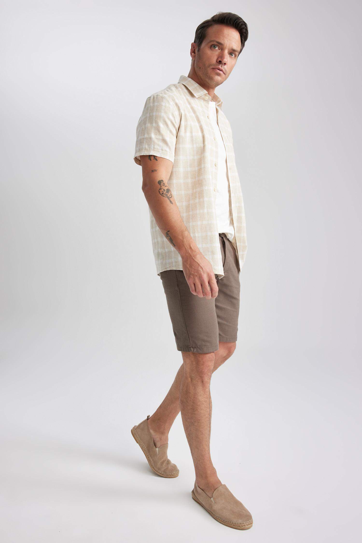 Regular Fit Linen Blend Long Sleeve Shirt