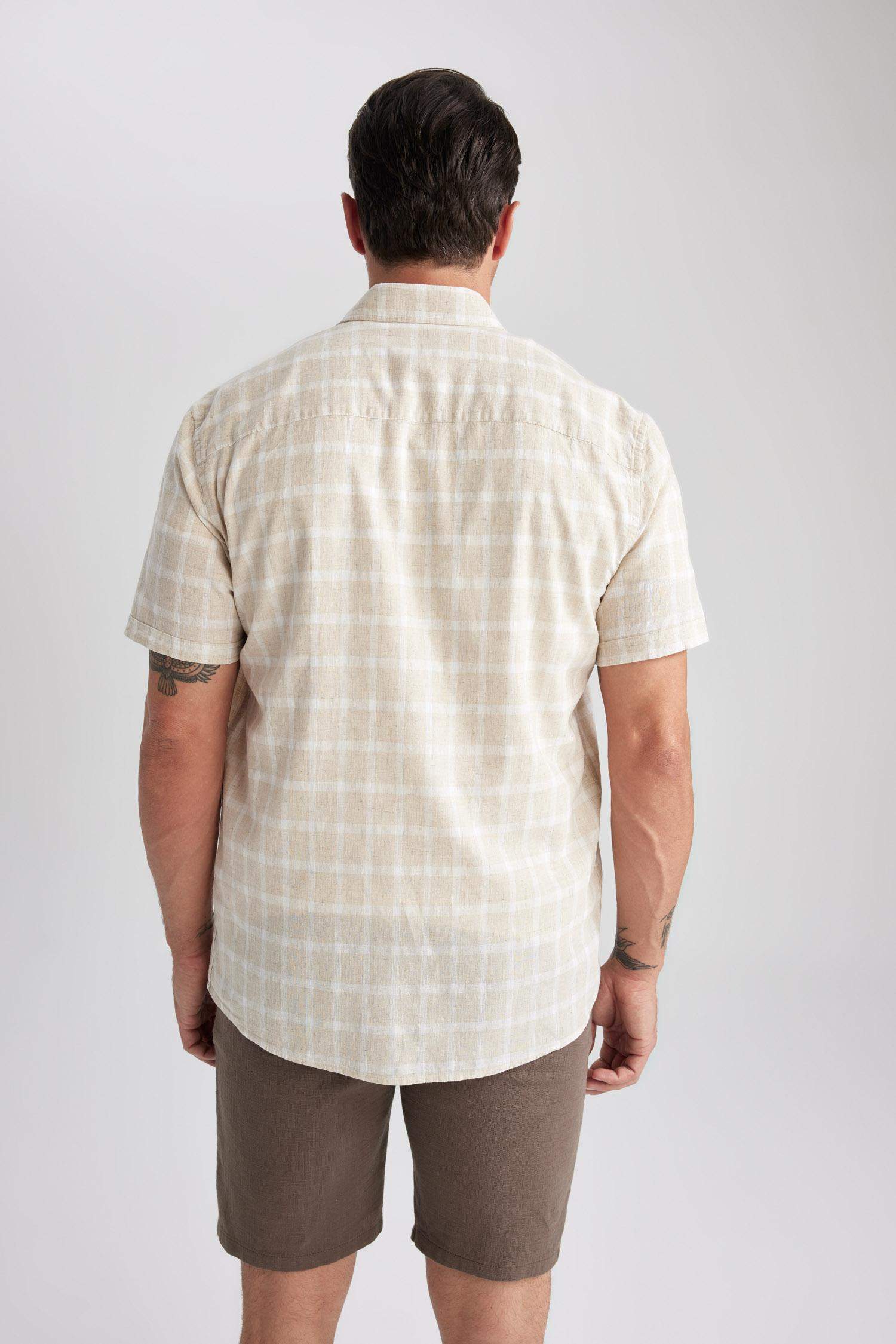 Regular Fit Linen Blend Long Sleeve Shirt