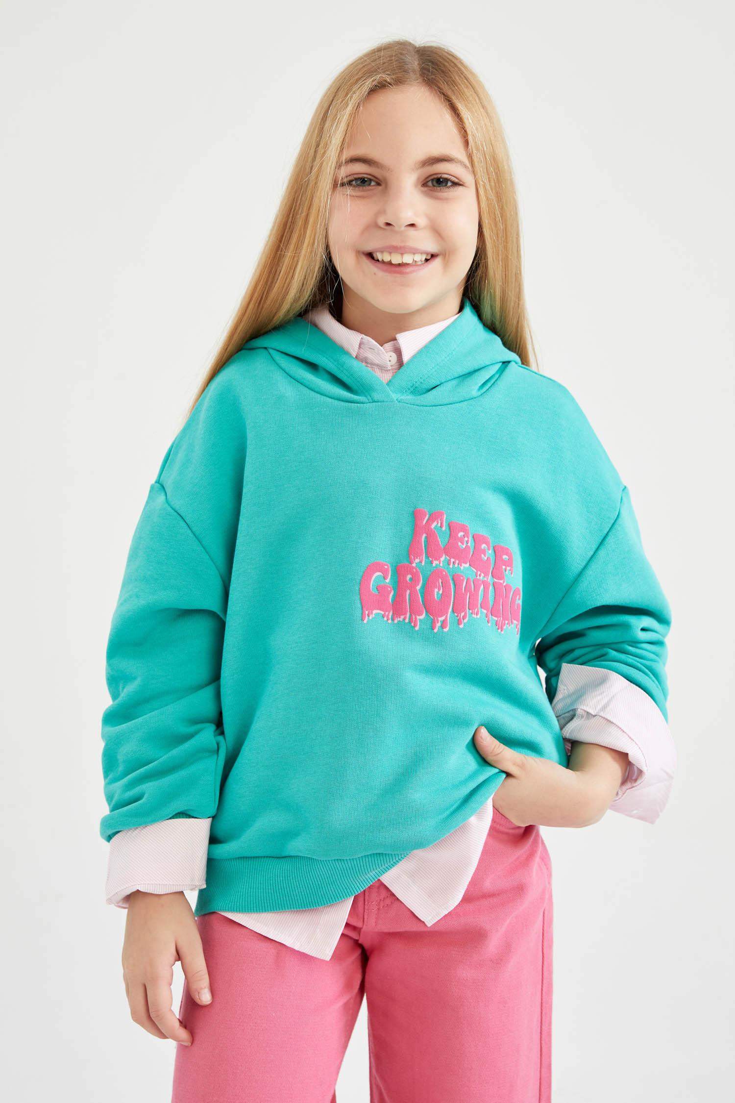 Green GIRLS & TEENS Girls Relax Fit Printed Back Sweatshirt 2738697 ...