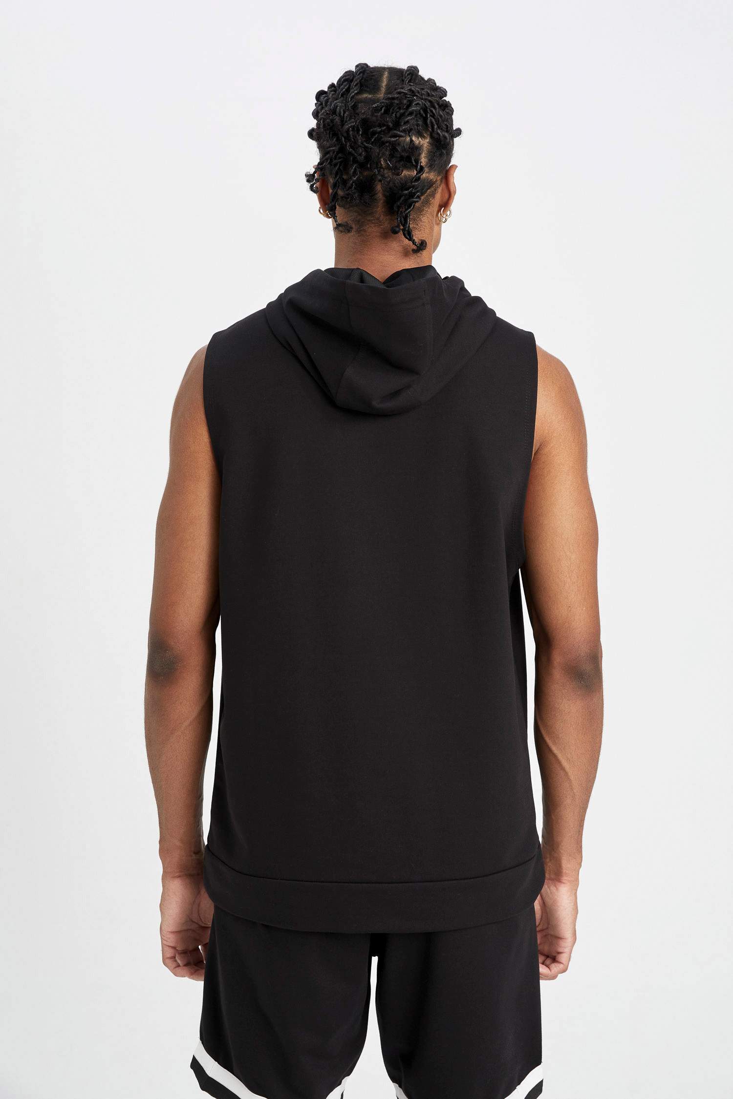 DeFactoFit Standard Fit Printed Hooded Tank Top
