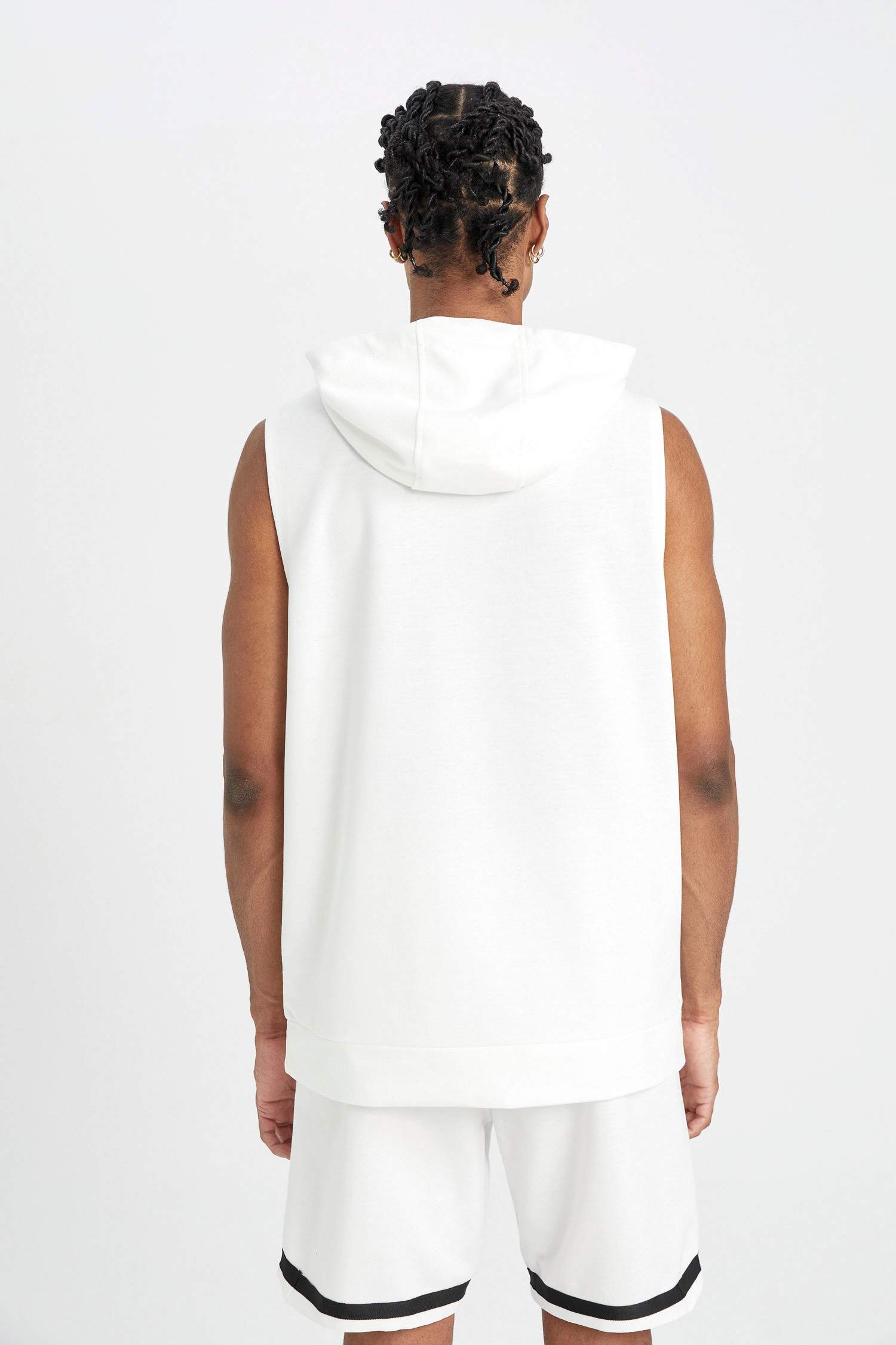 DeFactoFit Standard Fit Number Patterned Hooded Tank Top