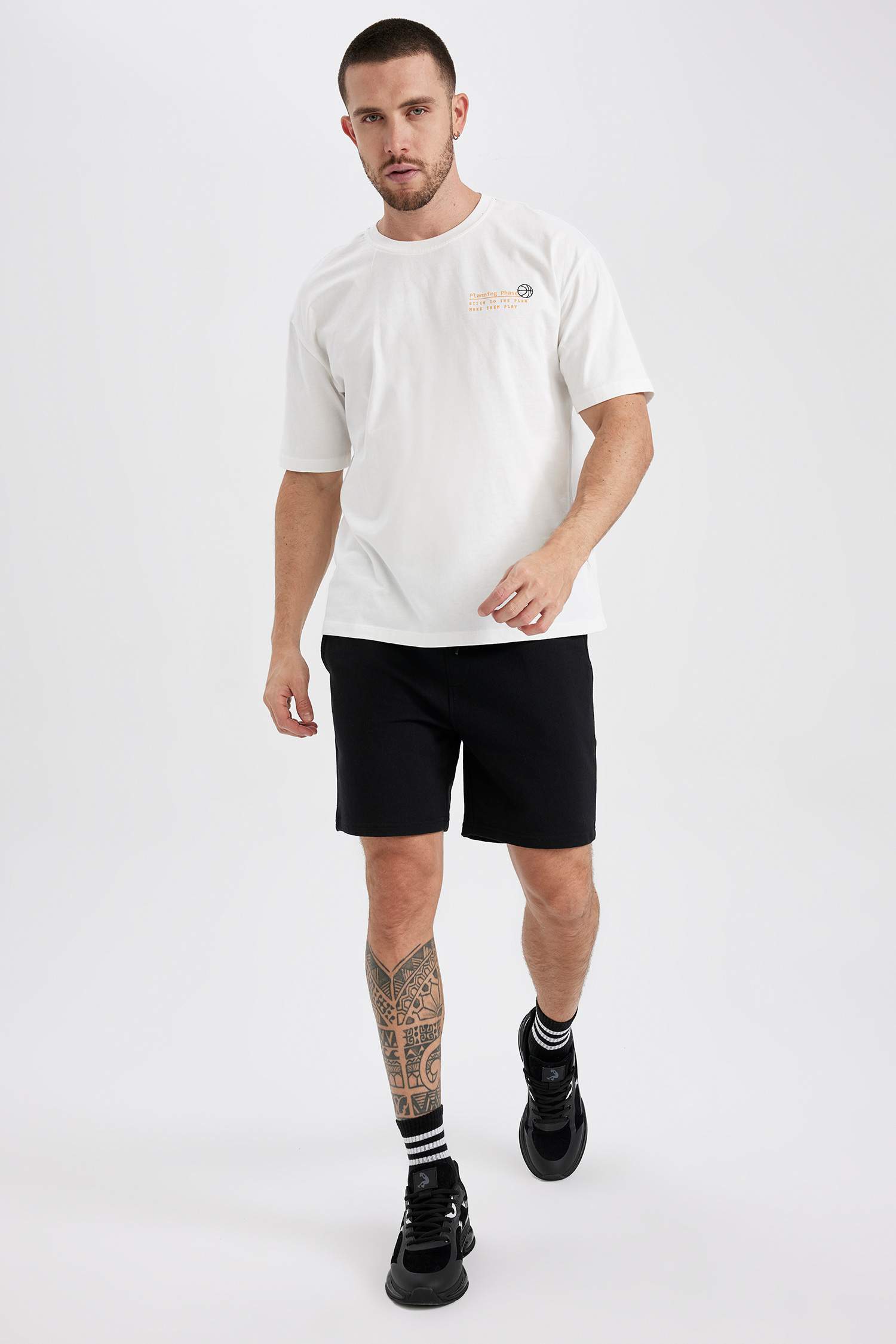 Defacto Fit Oversize Fit Crew Neck Printed T-Shirt