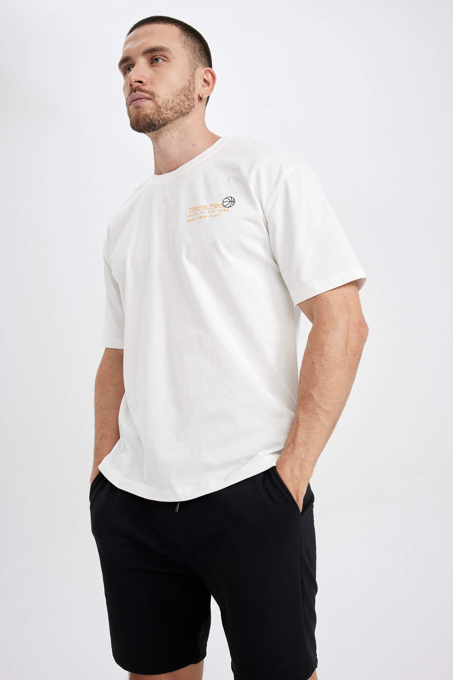 Defacto Fit Oversize Fit Crew Neck Printed T-Shirt