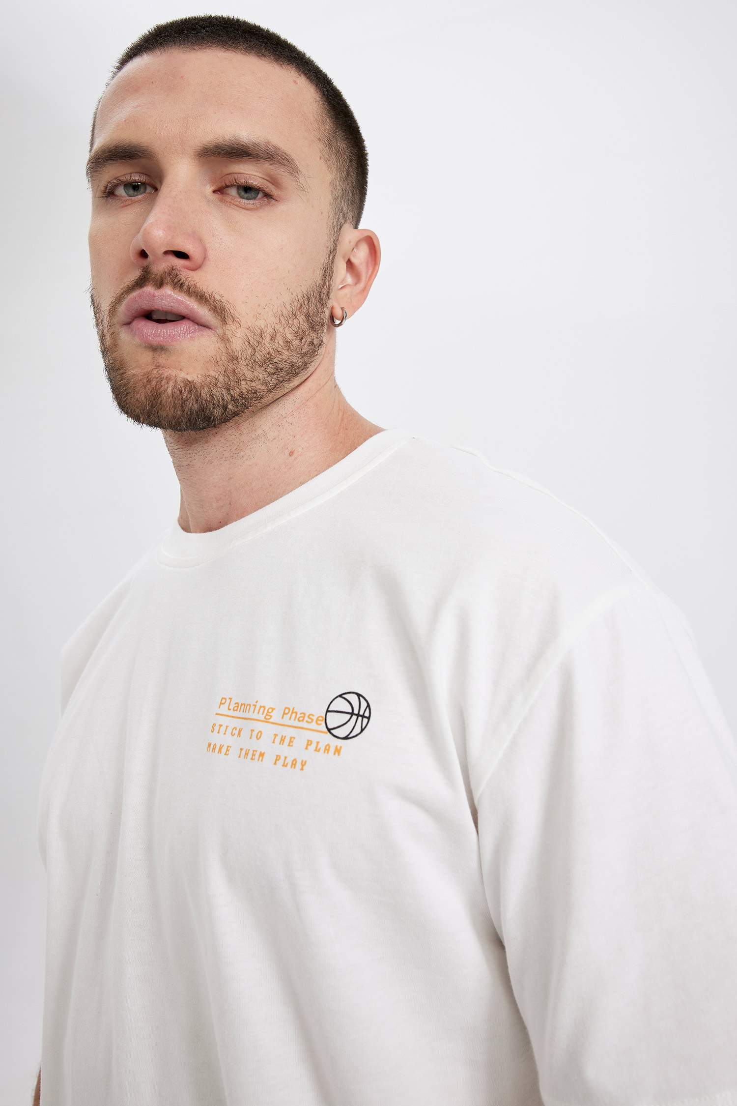 Defacto Fit Oversize Fit Crew Neck Printed T-Shirt