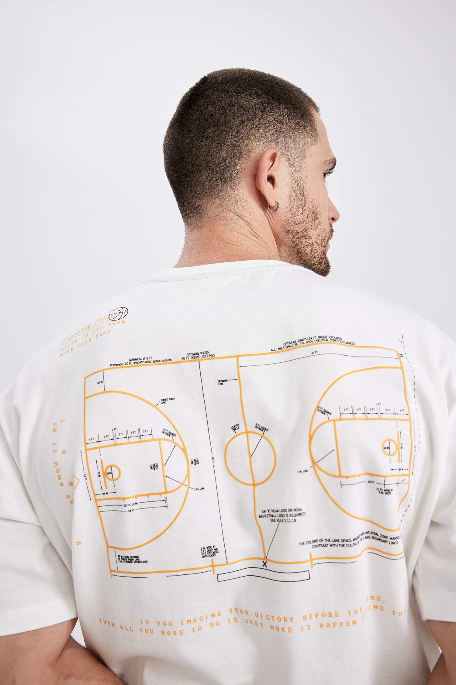 Defacto Fit Oversize Fit Crew Neck Printed T-Shirt