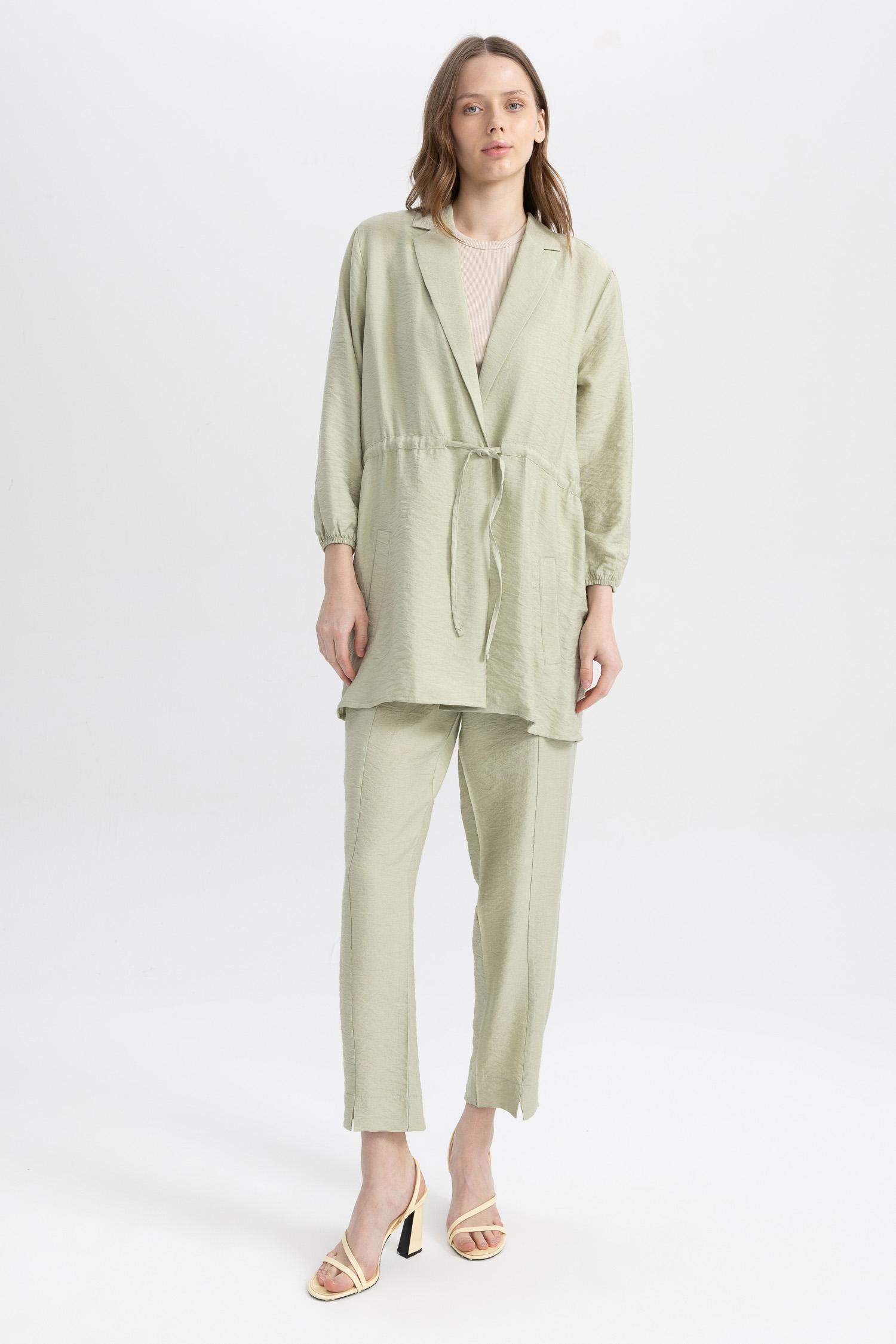 Relax Fit Shirt Collar Long Sleeve Tunic