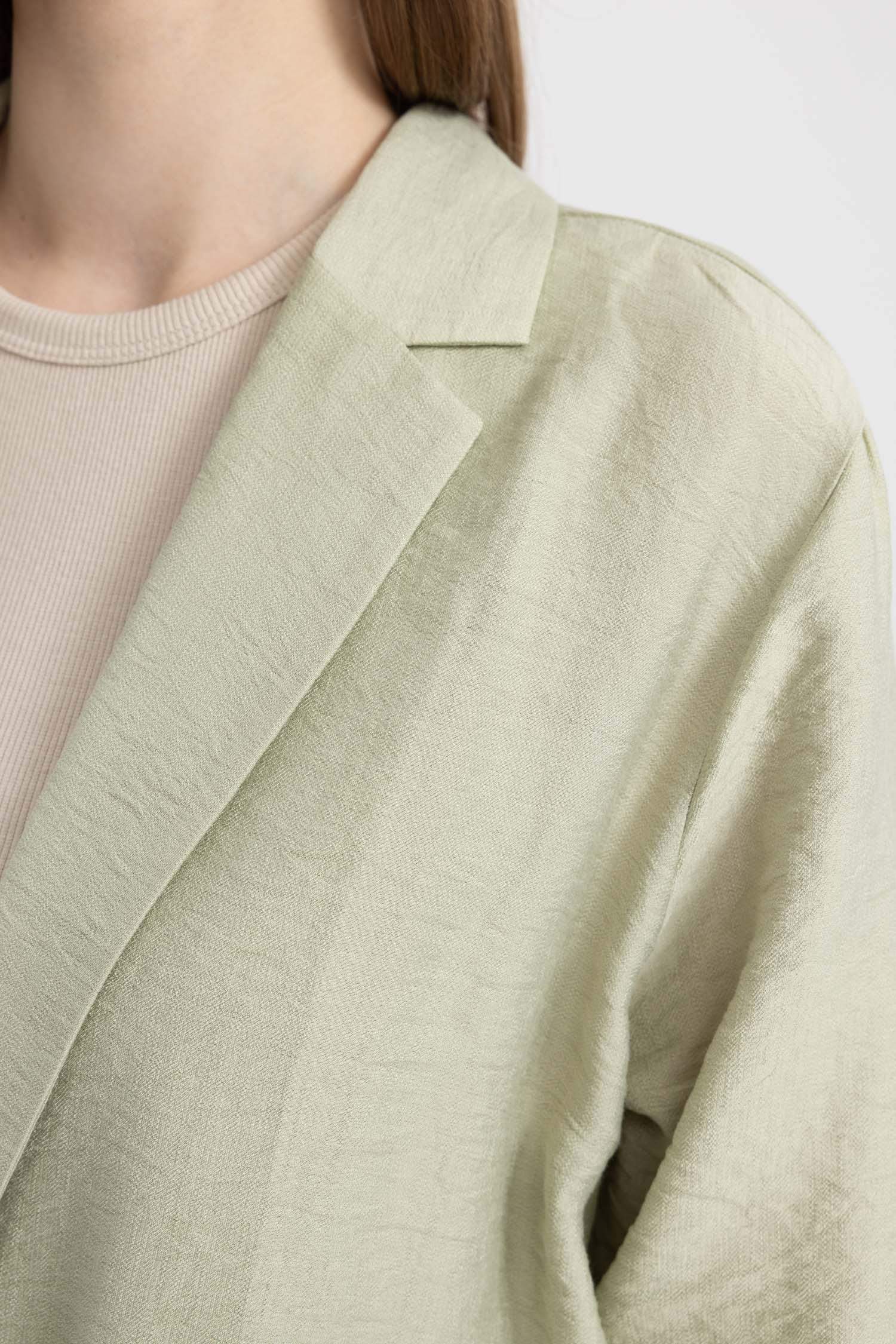 Relax Fit Shirt Collar Long Sleeve Tunic