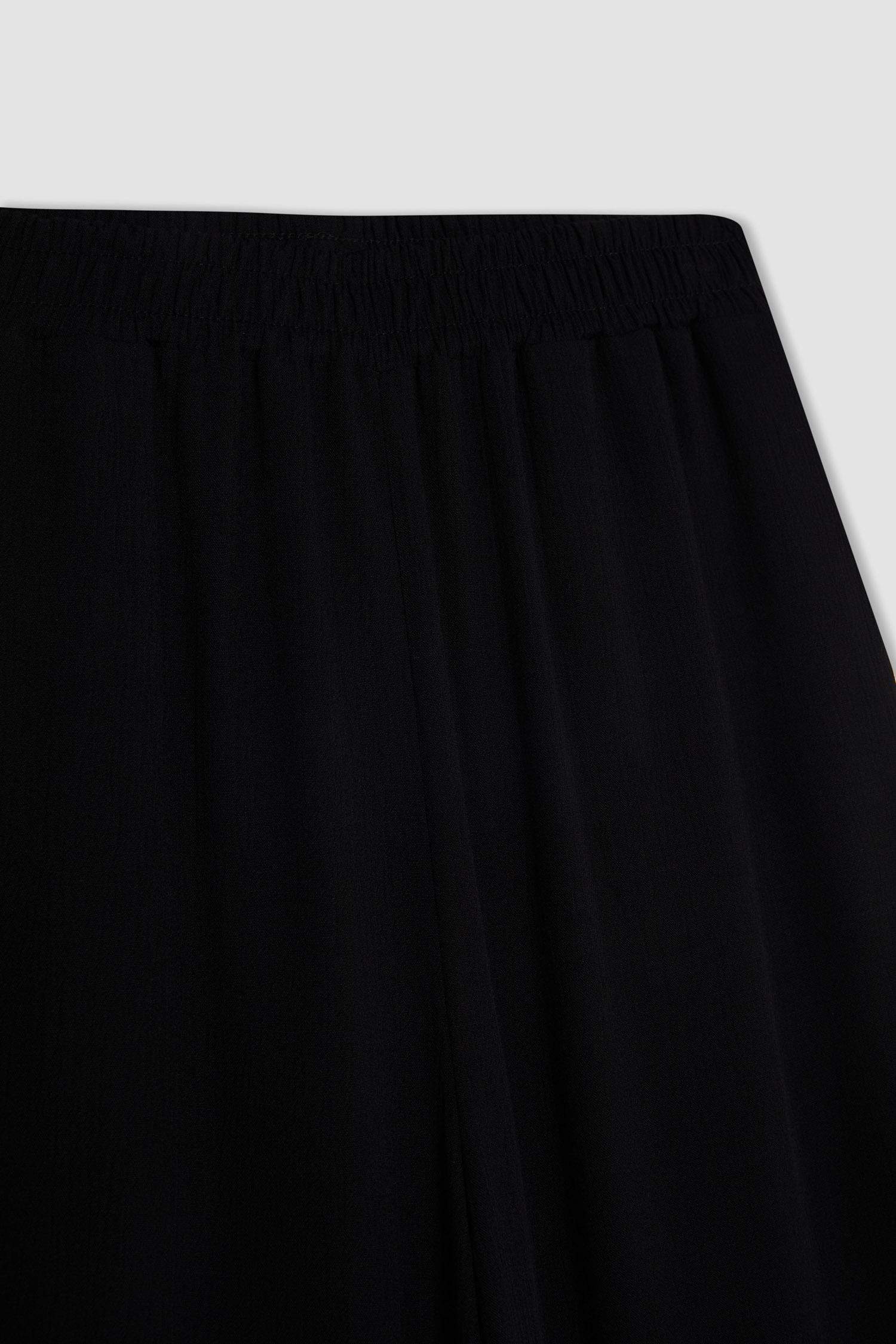 بنطرون فيسكوز برجل واسع وايد ليج وخصر عالي