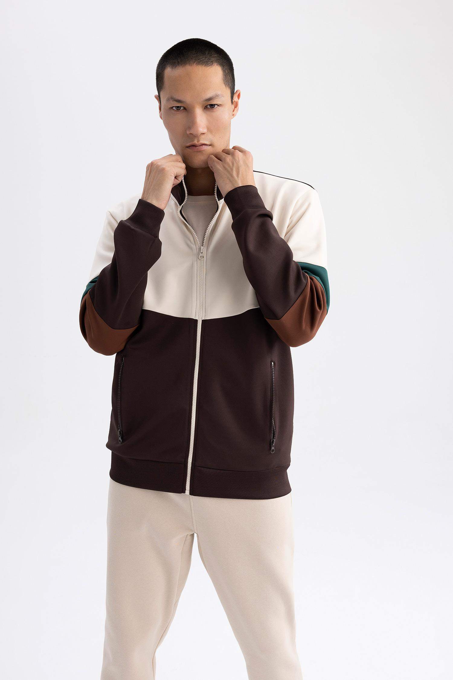 Кардиган стандартного кроя с воротником-стойкой