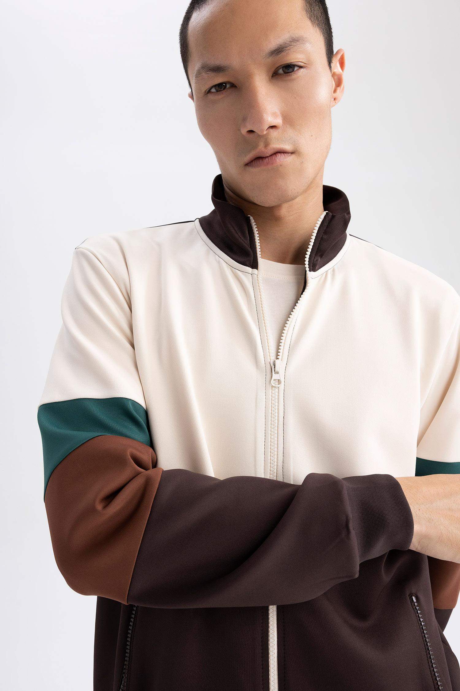 Кардиган стандартного кроя с воротником-стойкой