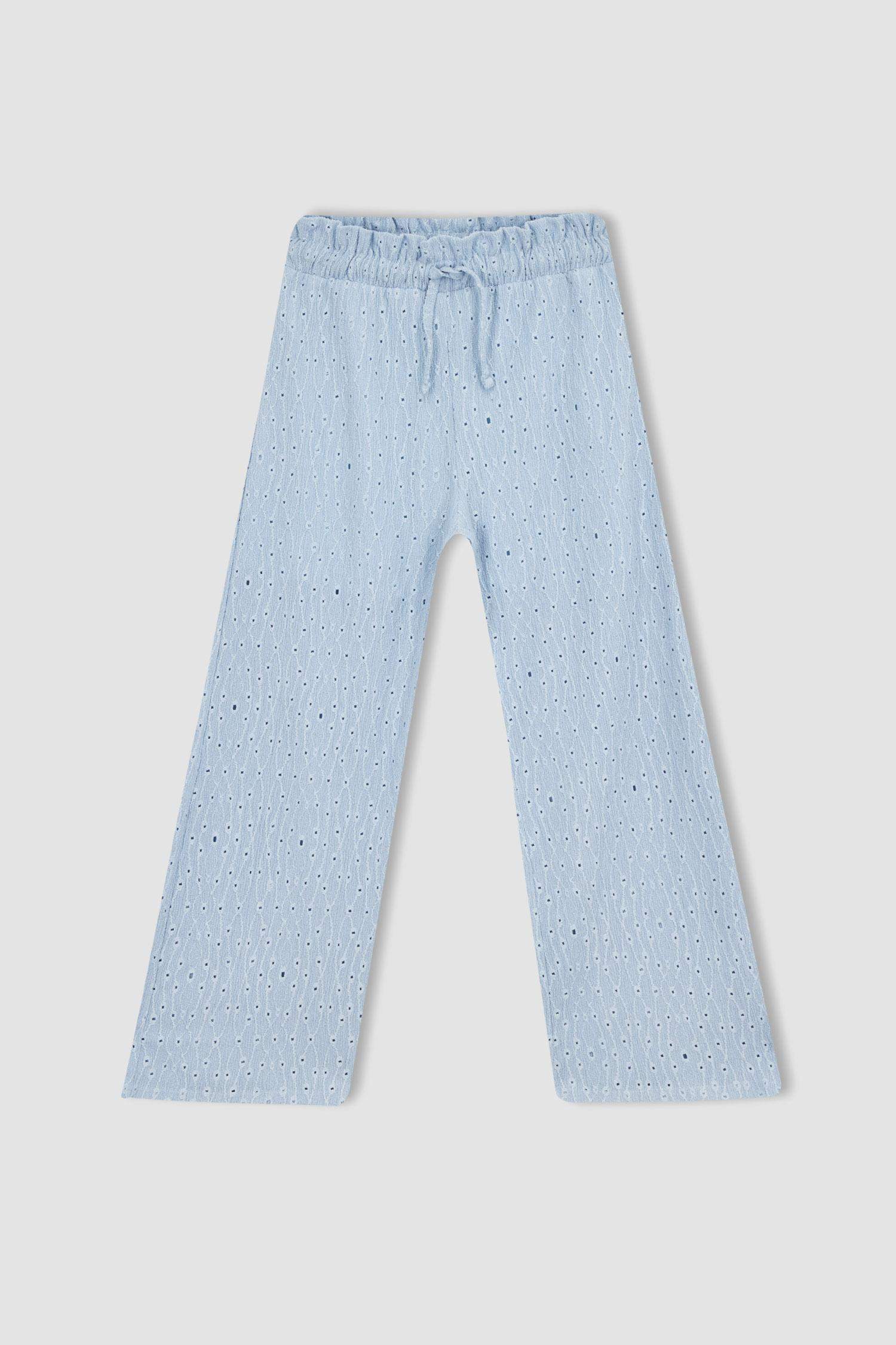 Girl Wide Leg Embroidery Trousers