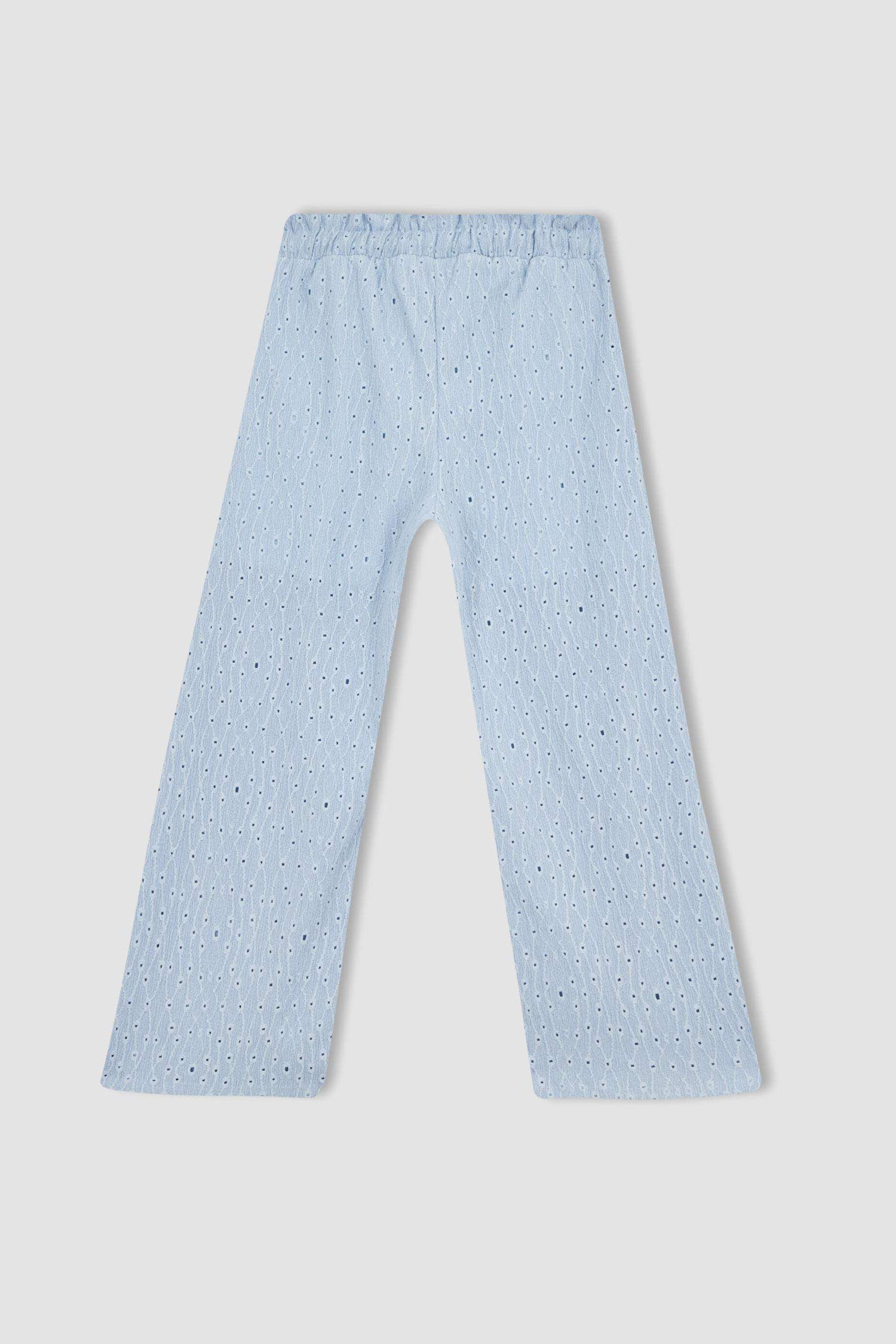 Girl Wide Leg Embroidery Trousers