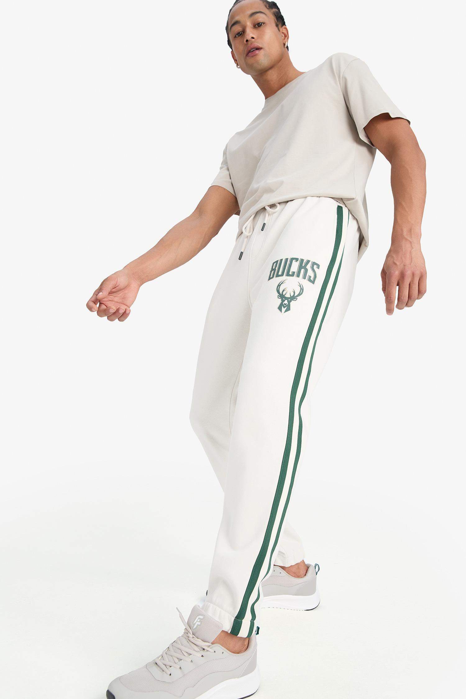 DeFactoFit NBA Milwaukee Bucks Standart Fit Cepli Kalın Jogger Eşofman Altı