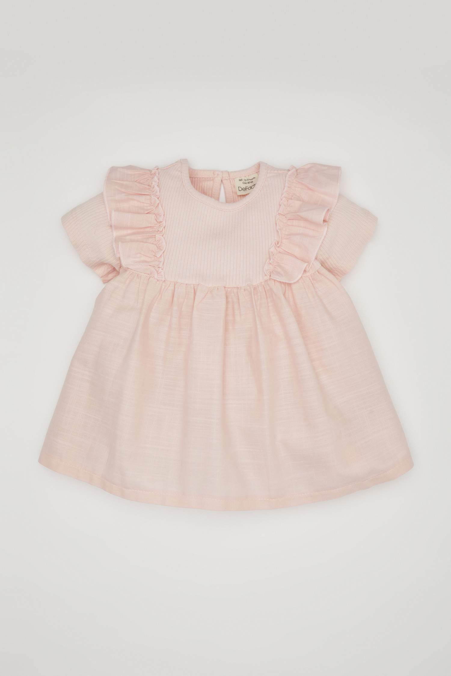 Baby Girl Regular Fit Crew Neck Corded Camisole Short Sleeved T-Shirt