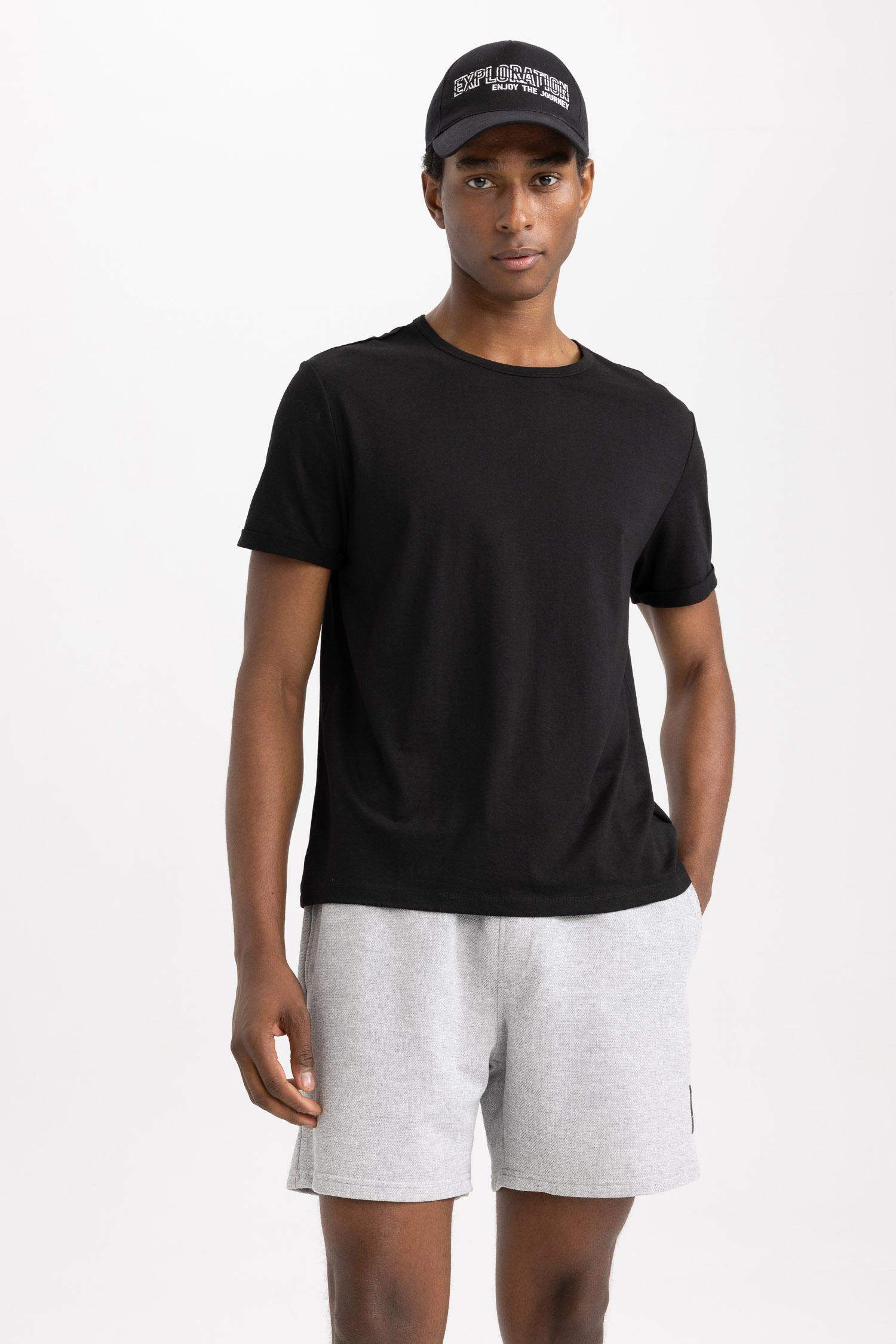 Regular Fit Crew Neck Basic Short Sleeve T-Shirt