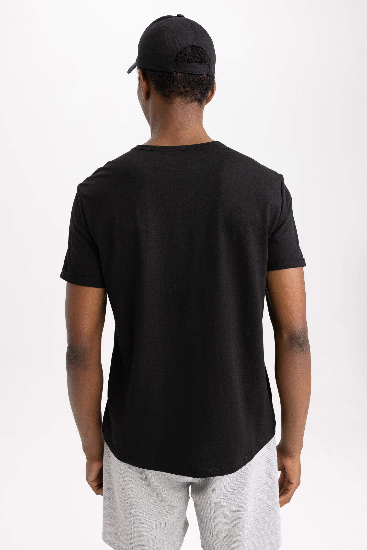 Regular Fit Crew Neck Basic Short Sleeve T-Shirt