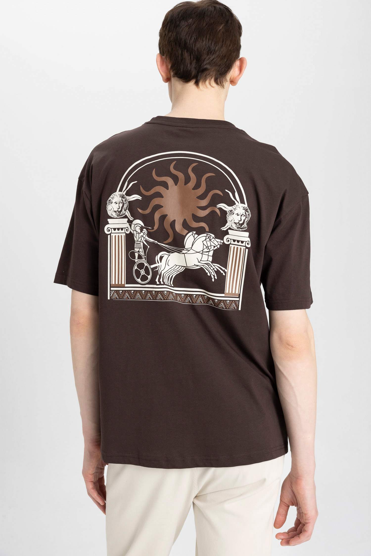 Brown MAN Oversize Fit Short Sleeve T-Shirt 3100954 | DeFacto