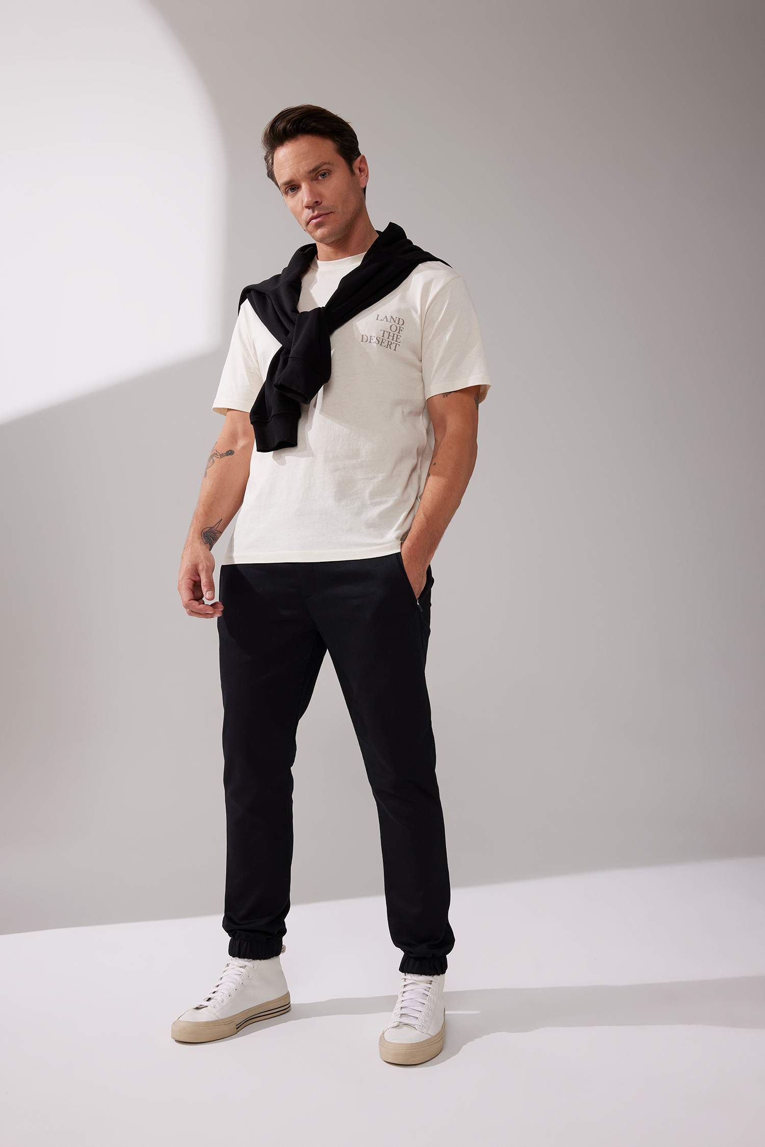 Relax Fit Crew Neck Back Printed T-Shirt