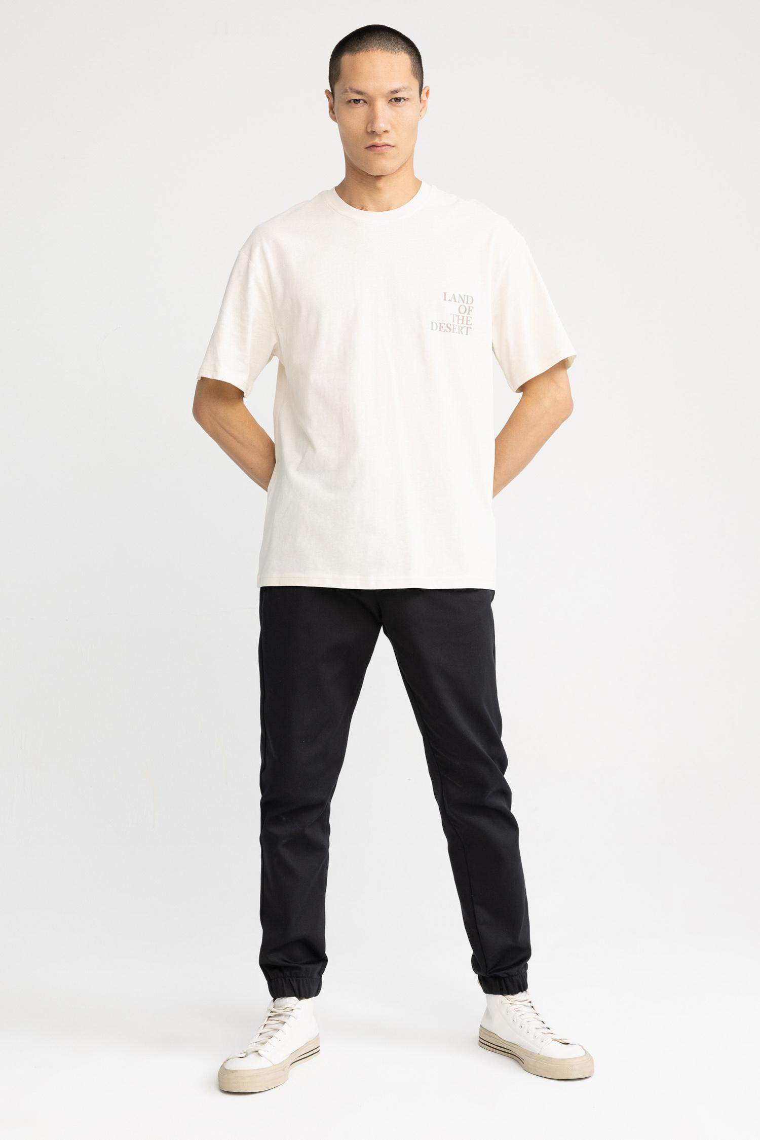 Relax Fit Crew Neck Back Printed T-Shirt