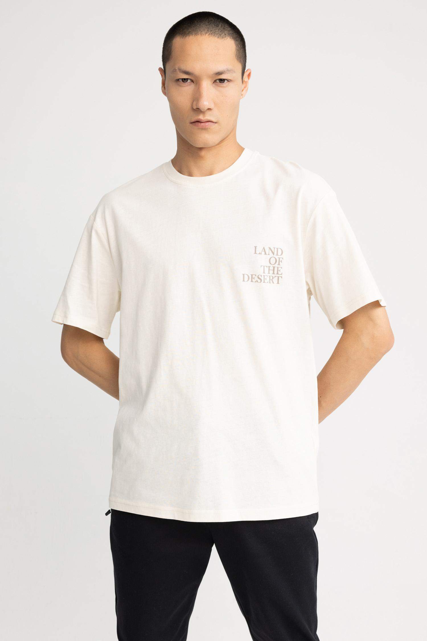 Relax Fit Crew Neck Back Printed T-Shirt