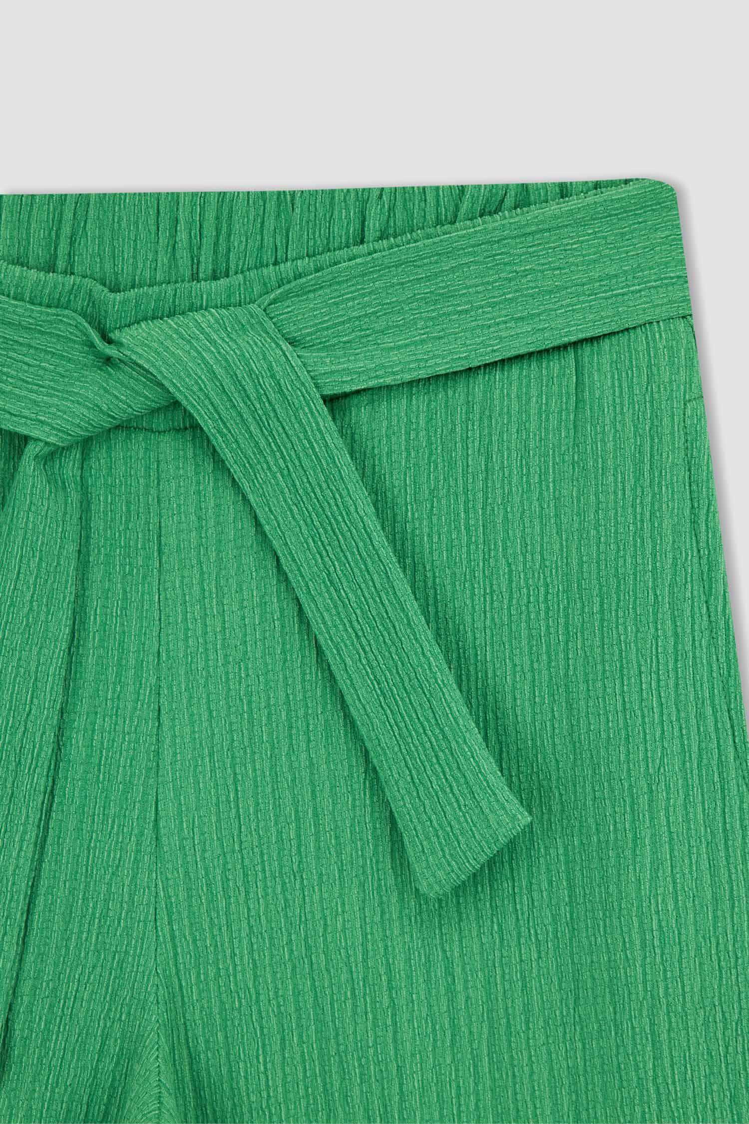 Girl Wide Leg Crinkle Fabric Trousers