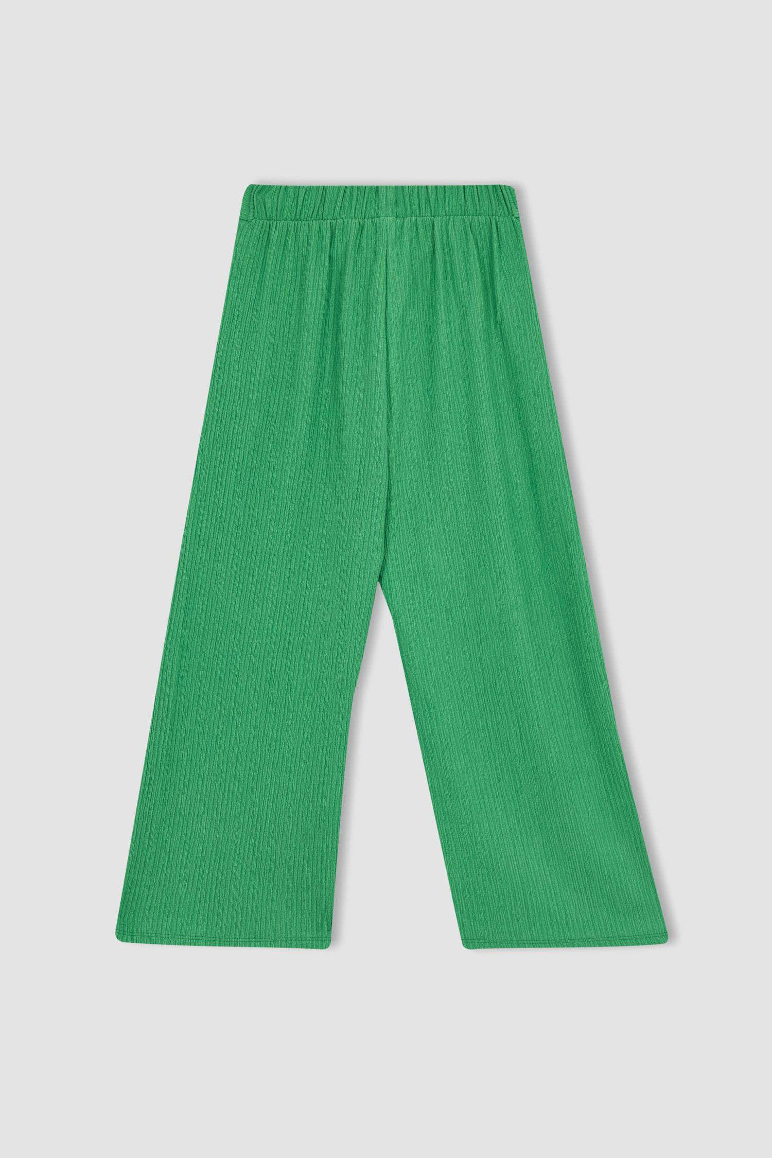 Girl Wide Leg Crinkle Fabric Trousers