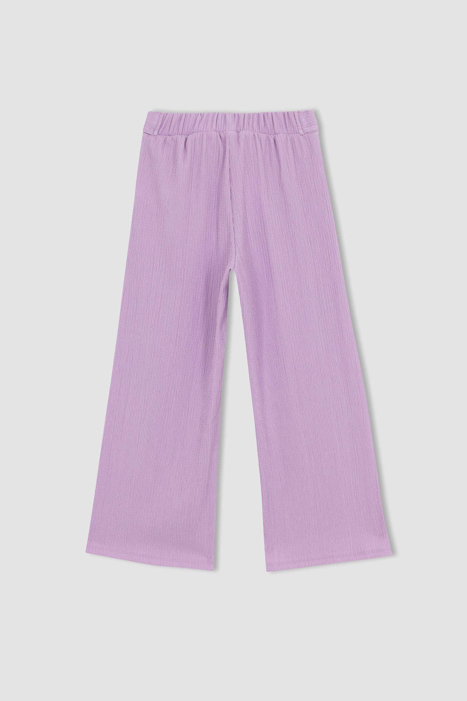 Girl Wide Leg Crinkle Fabric Trousers