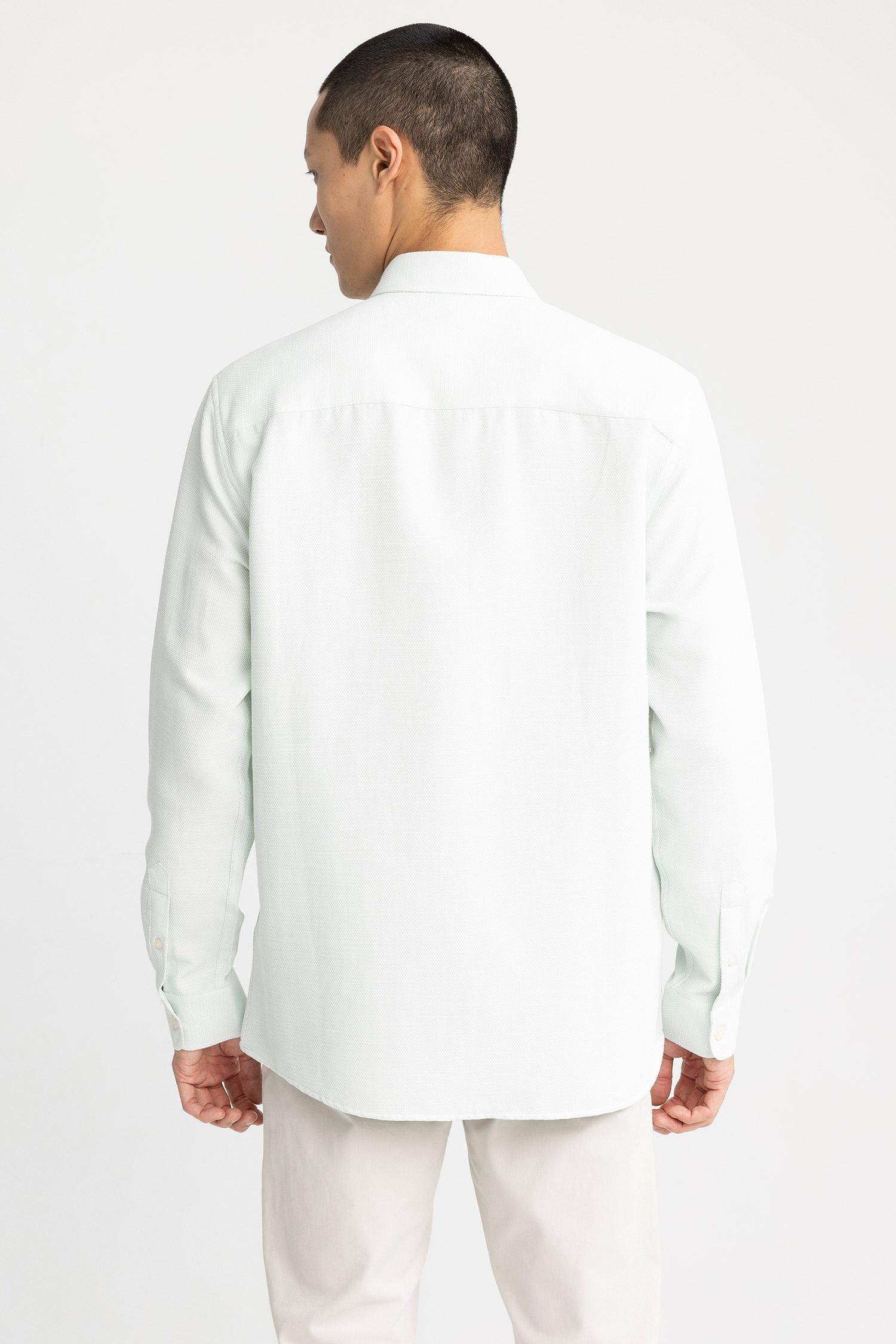 поло жаға мақта Ұзын жеңді көйлек