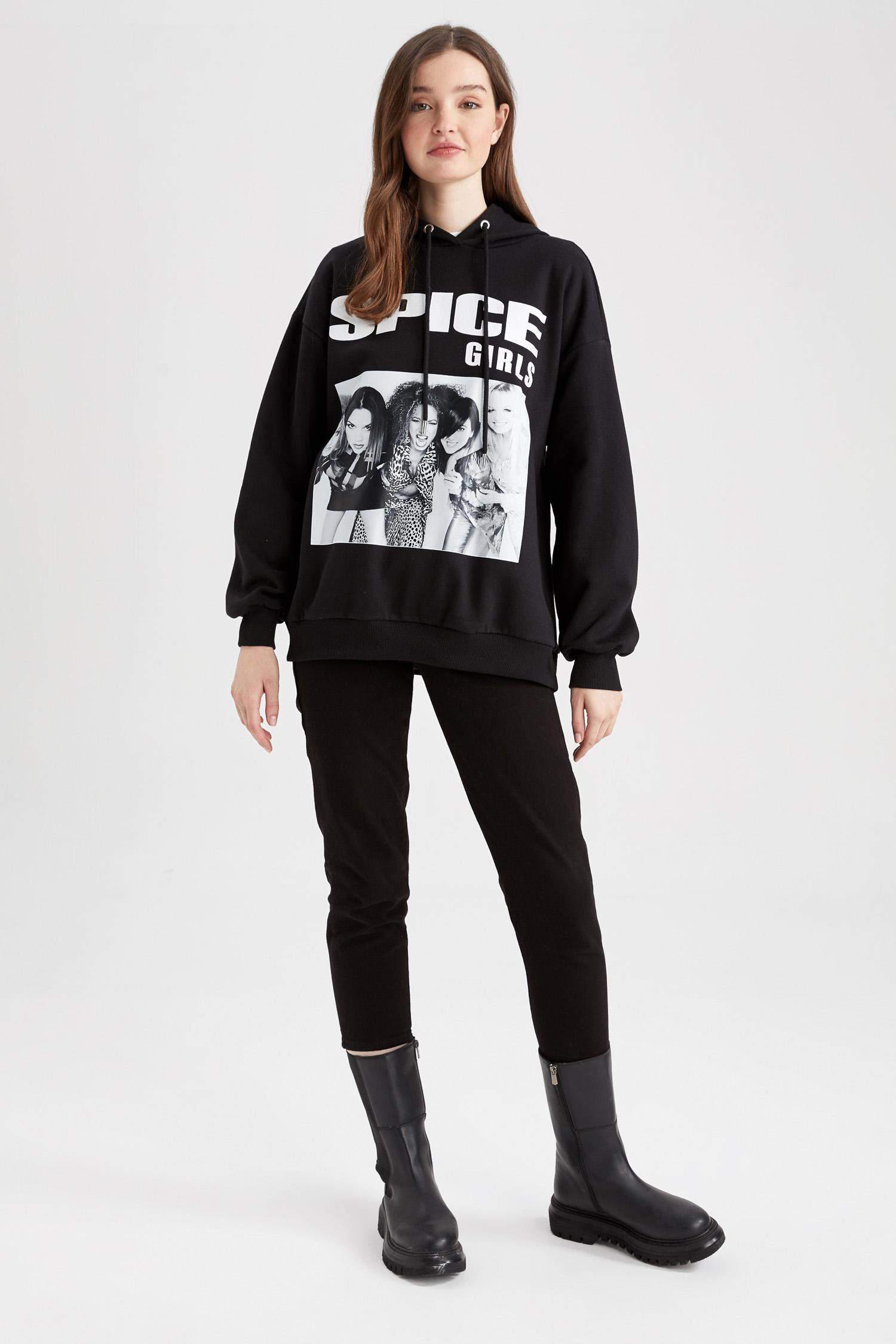 Світшот оверсайз з капюшоном Spice Girls з принтом з товстої тканини для жінок