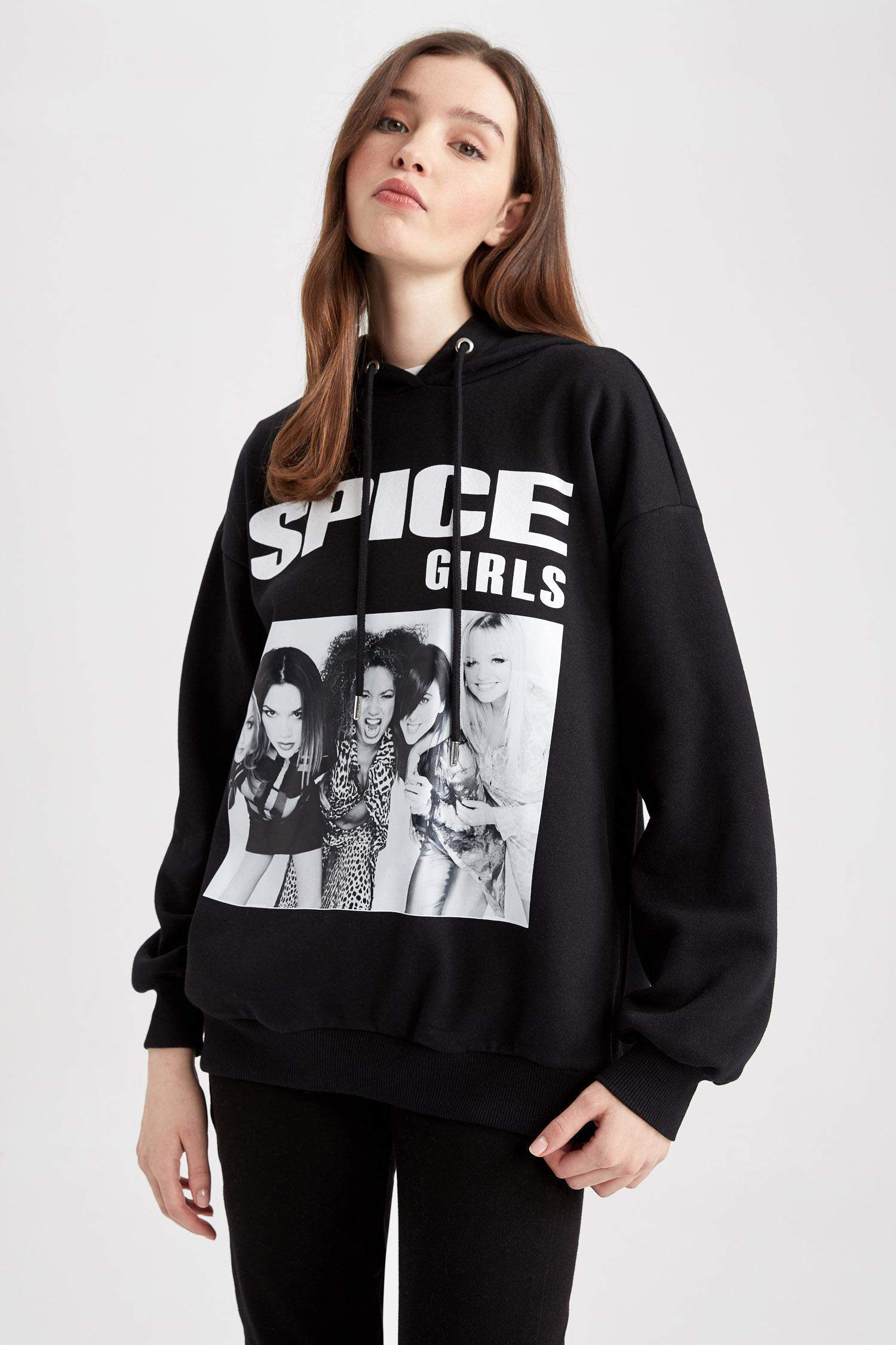 Світшот оверсайз з капюшоном Spice Girls з принтом з товстої тканини для жінок