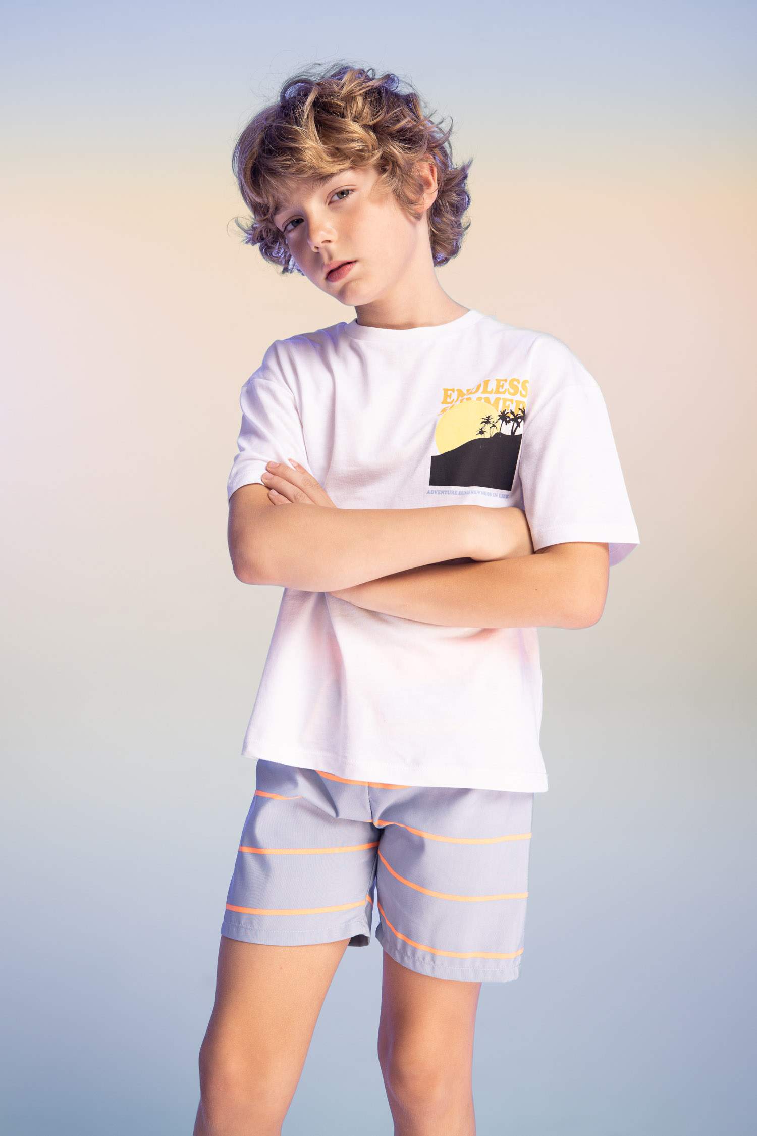 Short de bain rayé pour garçon