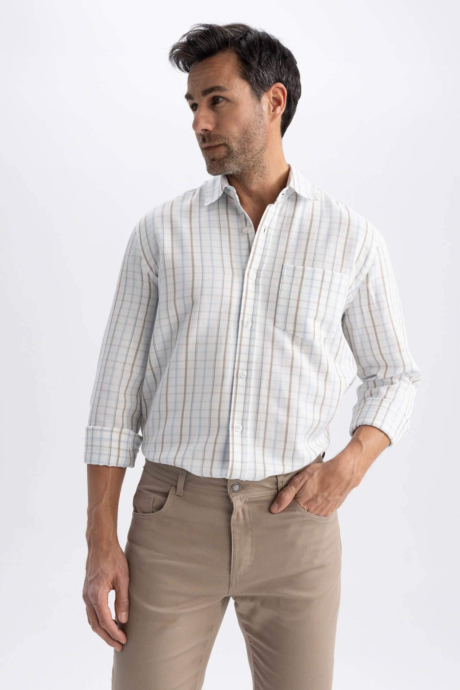 жейде мойыны чек торлы құрылым Ұзын жеңді көйлек