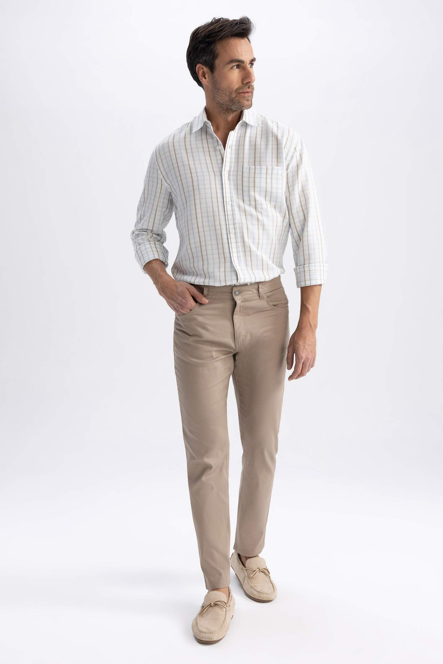 жейде мойыны чек торлы құрылым Ұзын жеңді көйлек