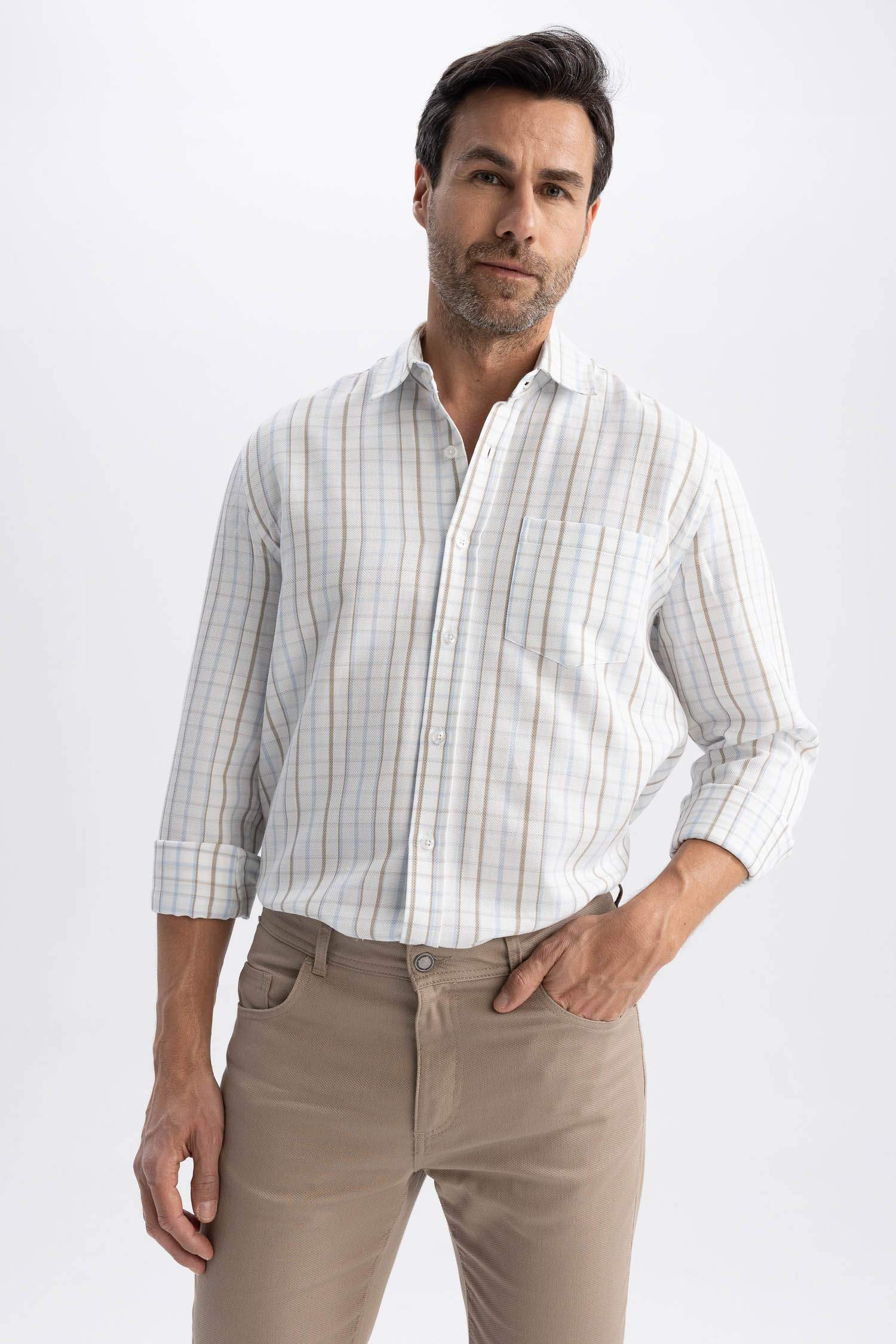 жейде мойыны чек торлы құрылым Ұзын жеңді көйлек