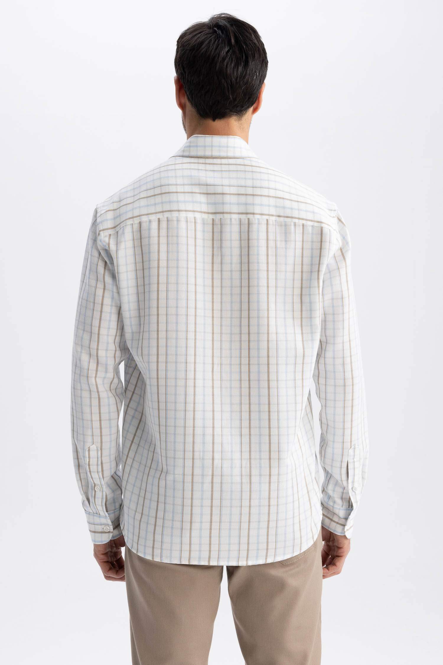 жейде мойыны чек торлы құрылым Ұзын жеңді көйлек