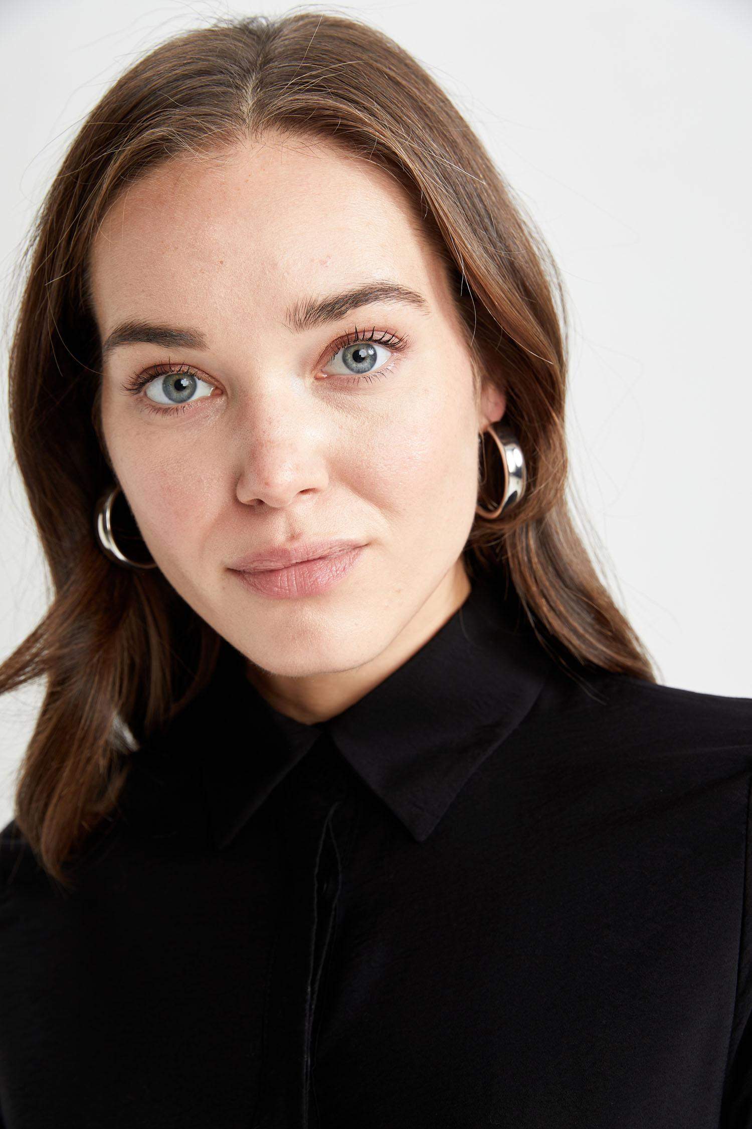 Shirt Collar Long Sleeve Dress