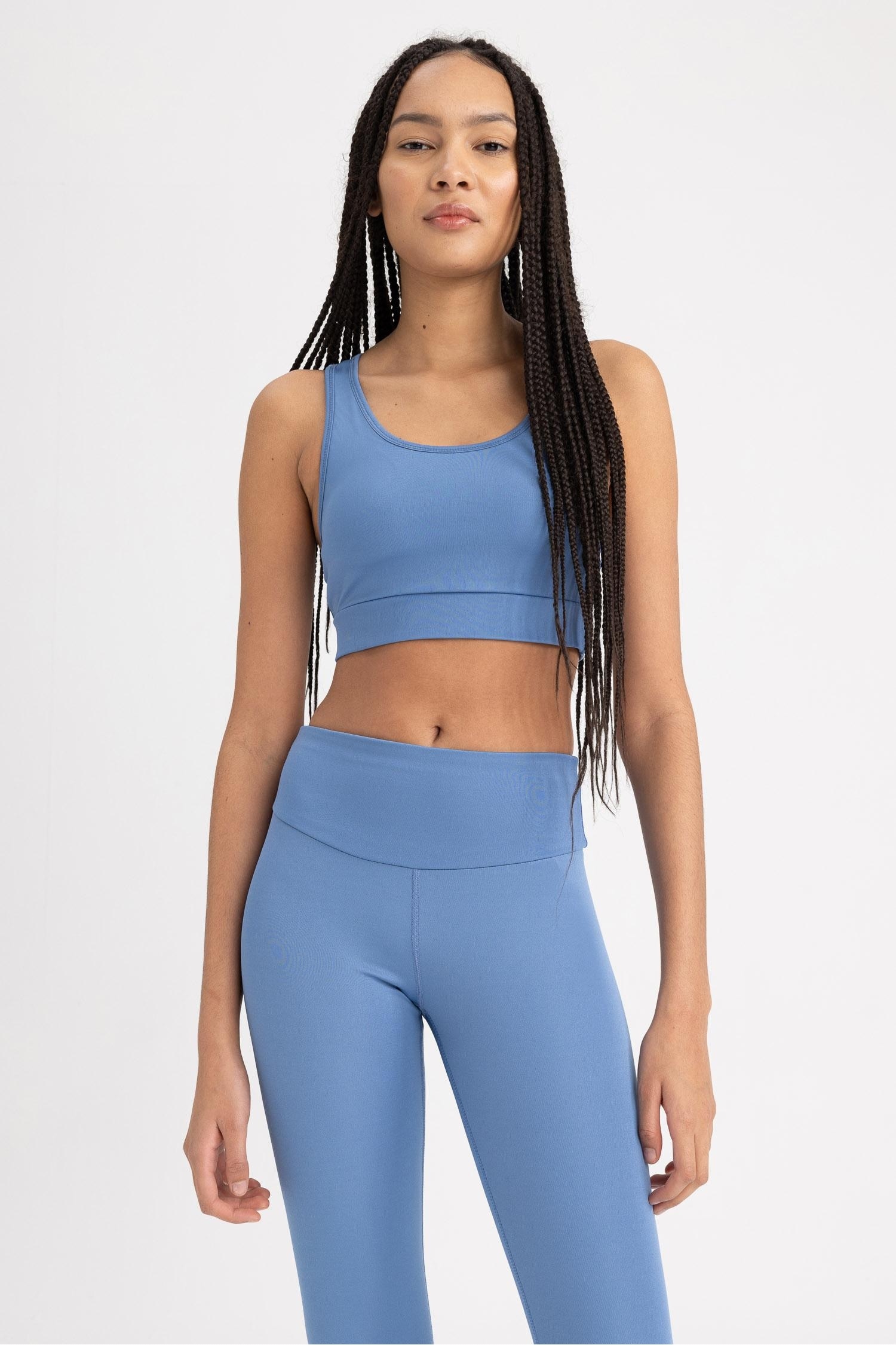 Blue WOMAN Defacto Fit Halter Neck Sports Bra 2761851